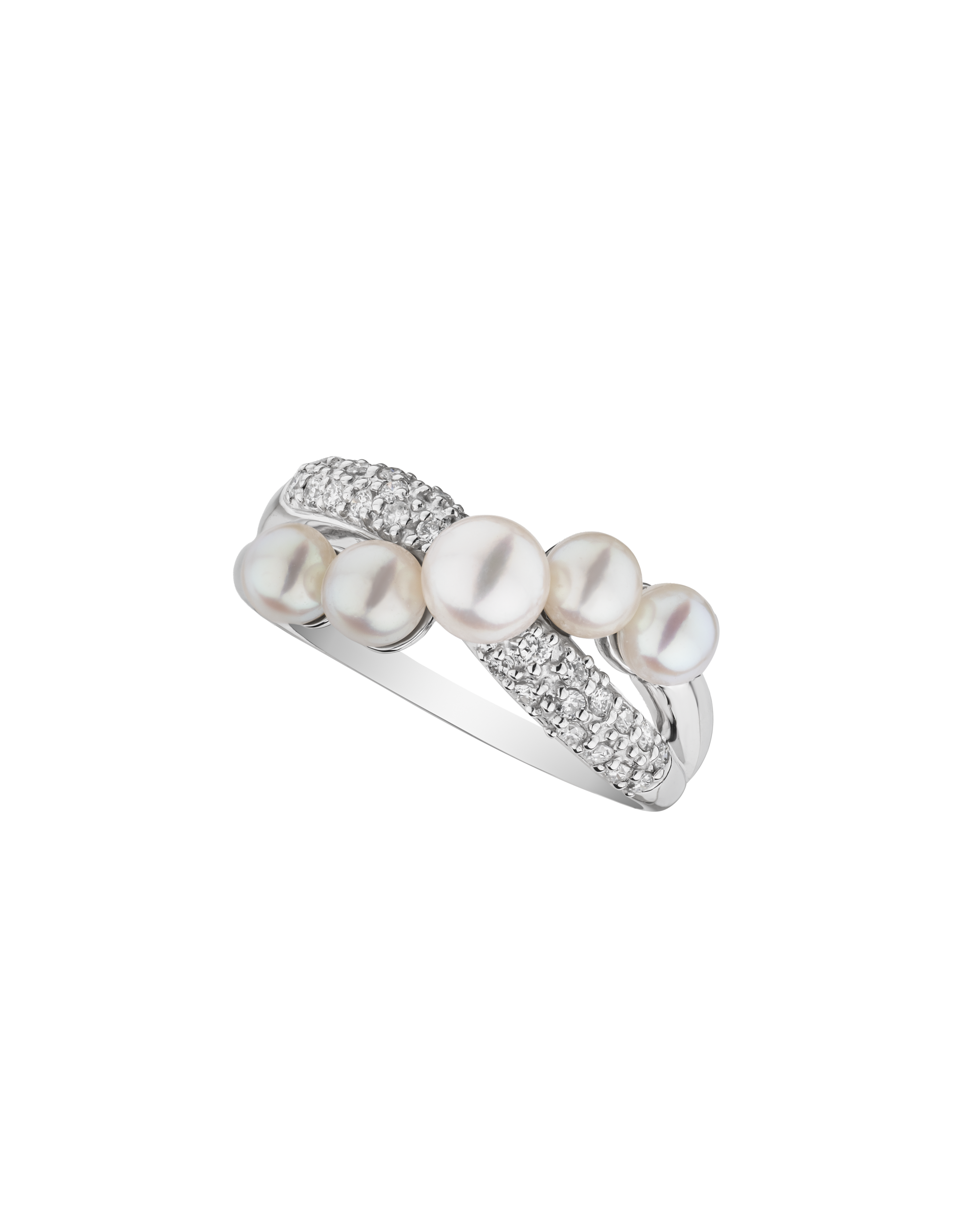 Akoya Pearl and Diamond Ring in Platinum 950 2.4 ct