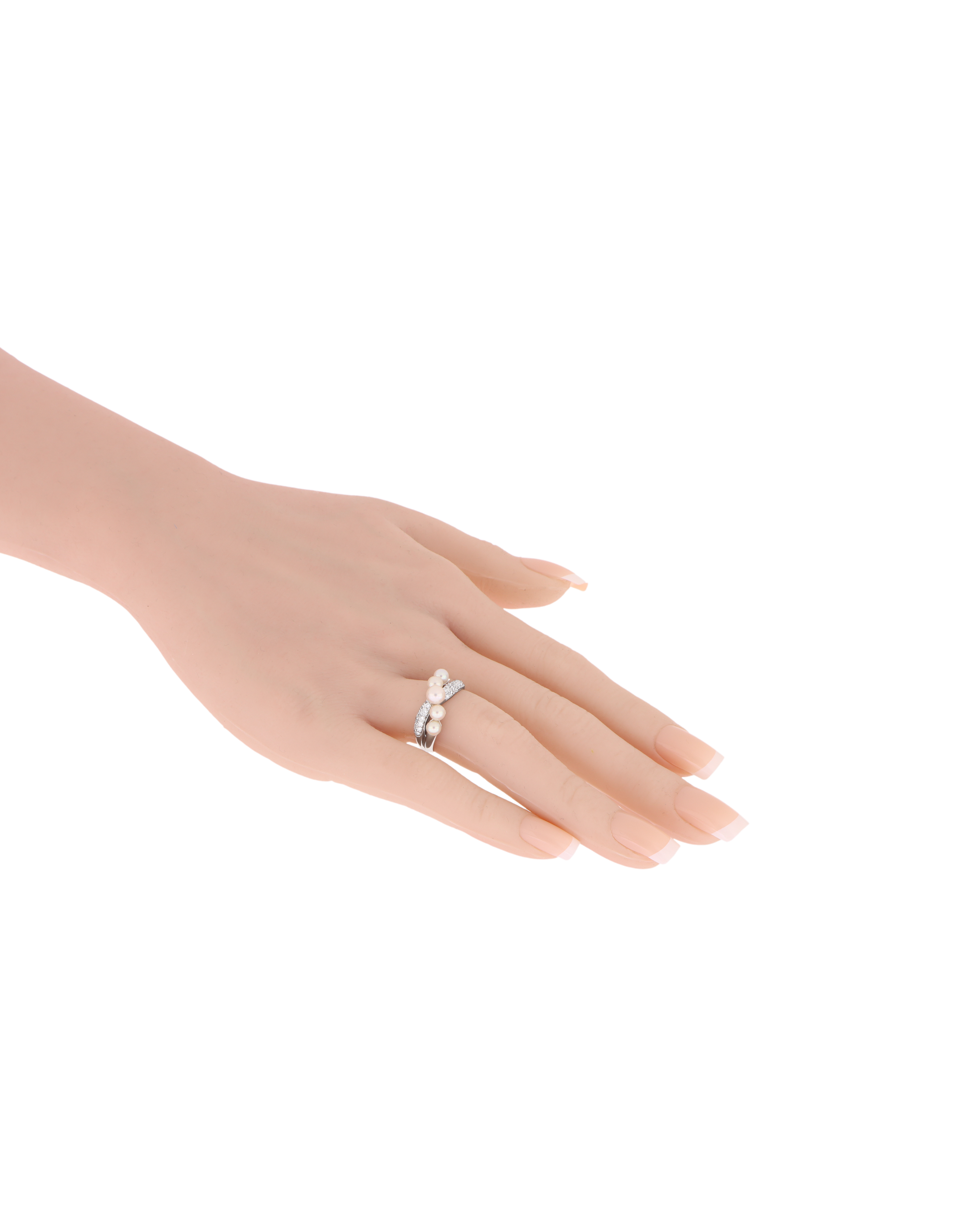 プラチナ950 アコヤ真珠 ダイヤモンド リング 2.4ct