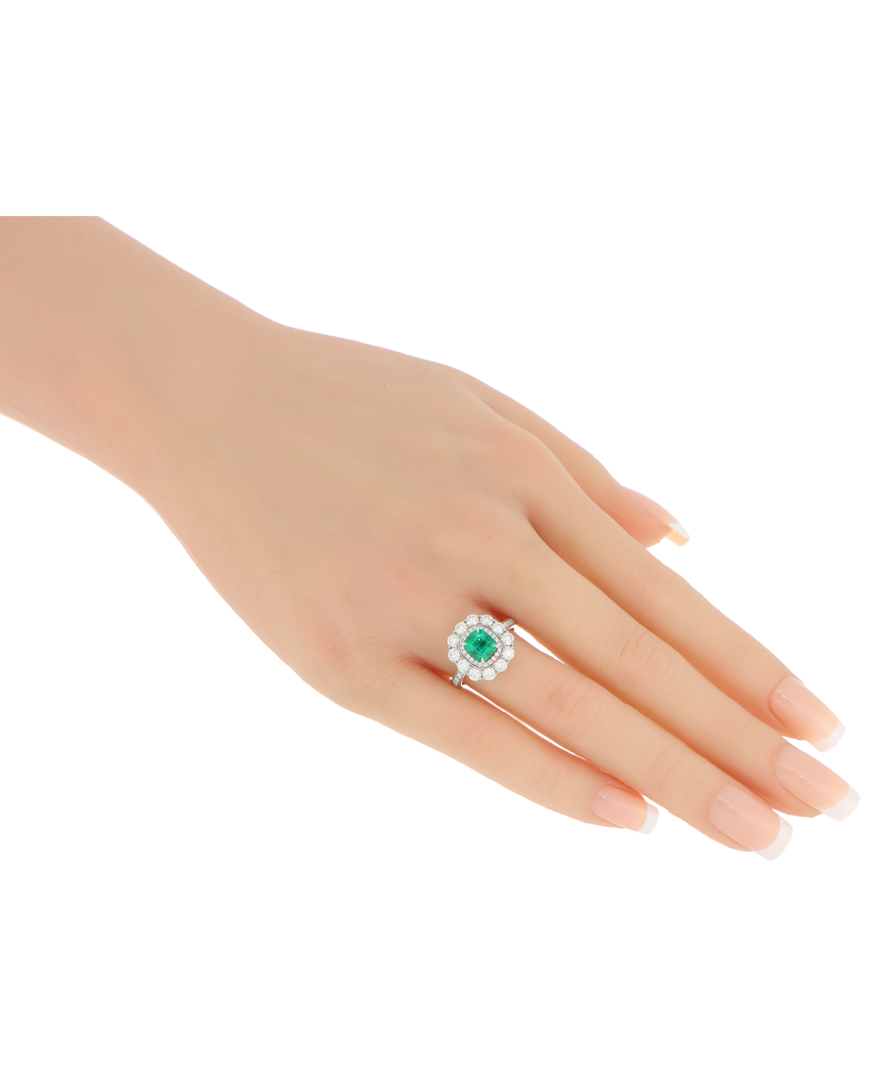 Emerald Minimalistic Ring for Women In Platinum