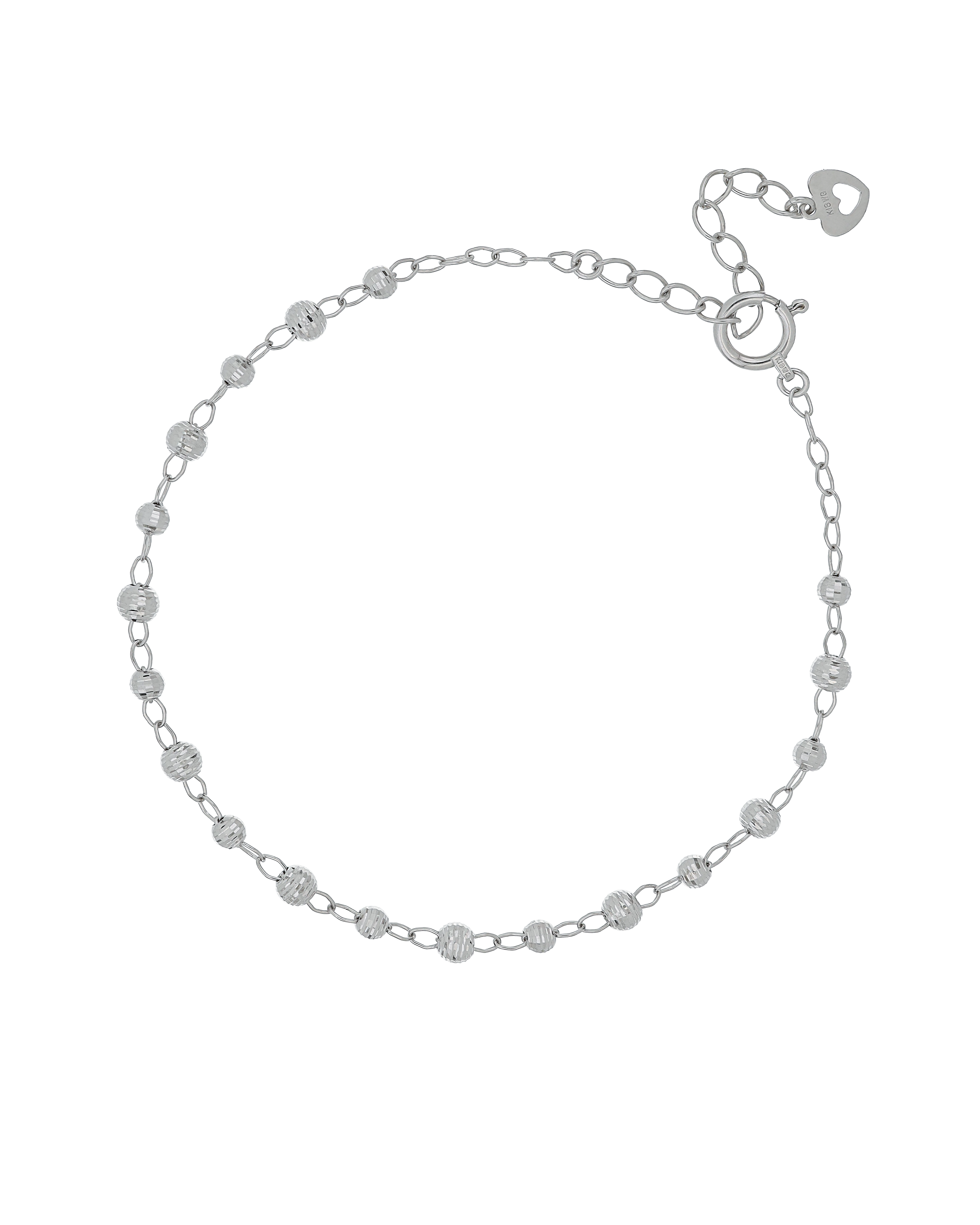 Station Chain Bracelet in White Gold