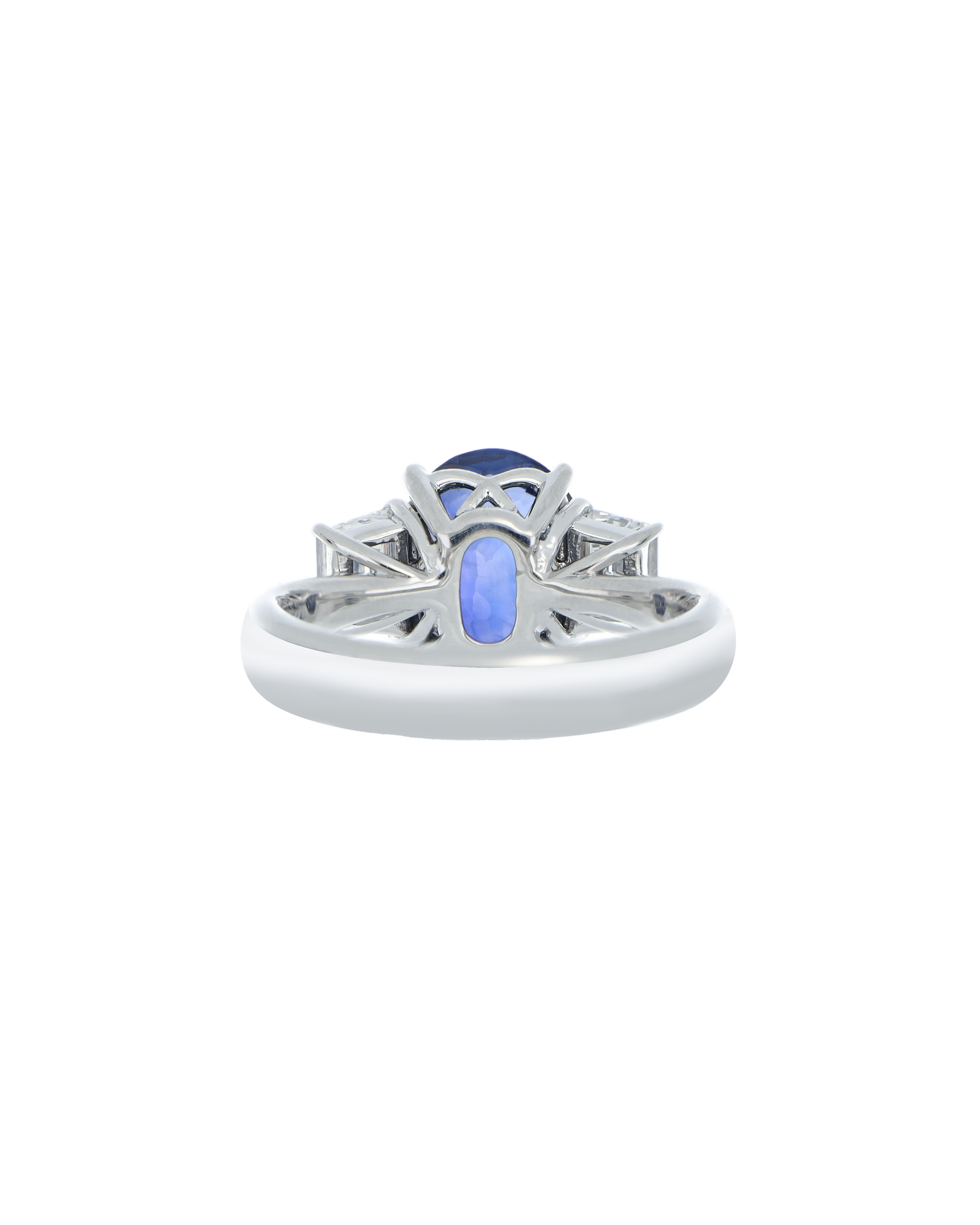 Blue Sapphire Oval Platinum Ring for Proposal Day