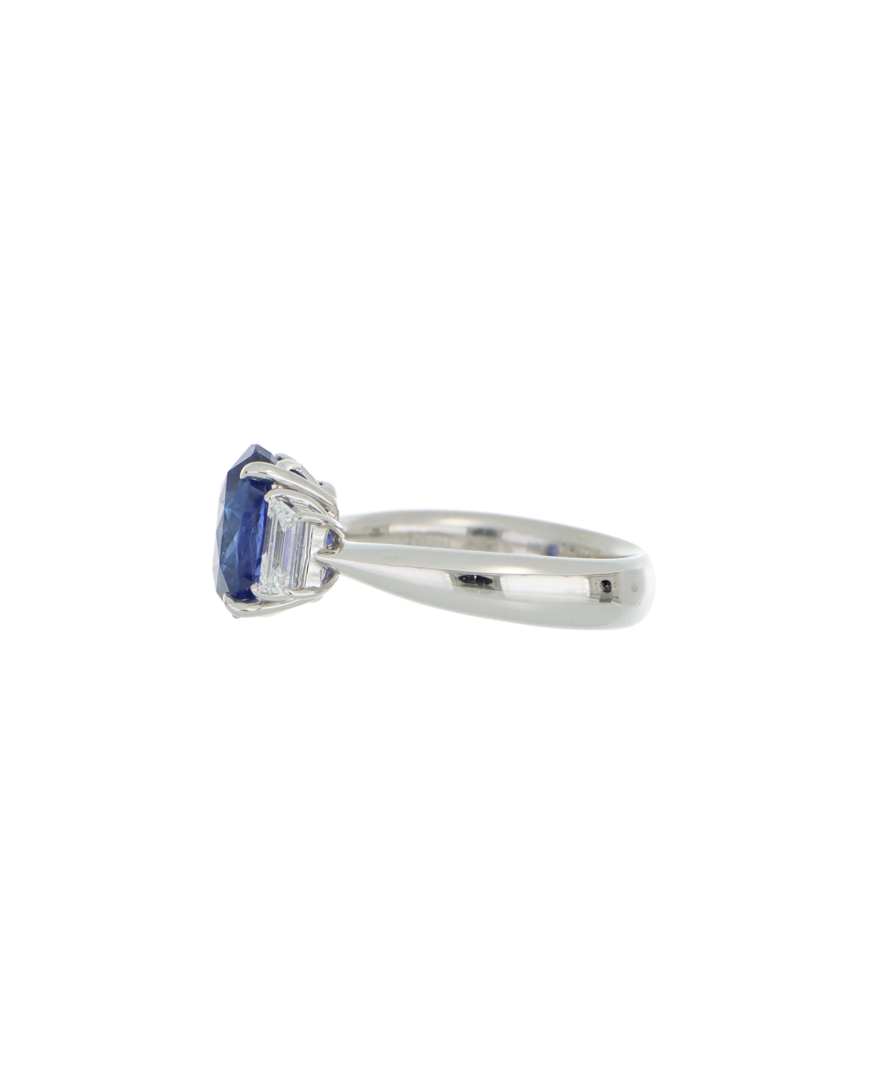 Oval Blue Sapphire Platinum Ring for Proposal Day