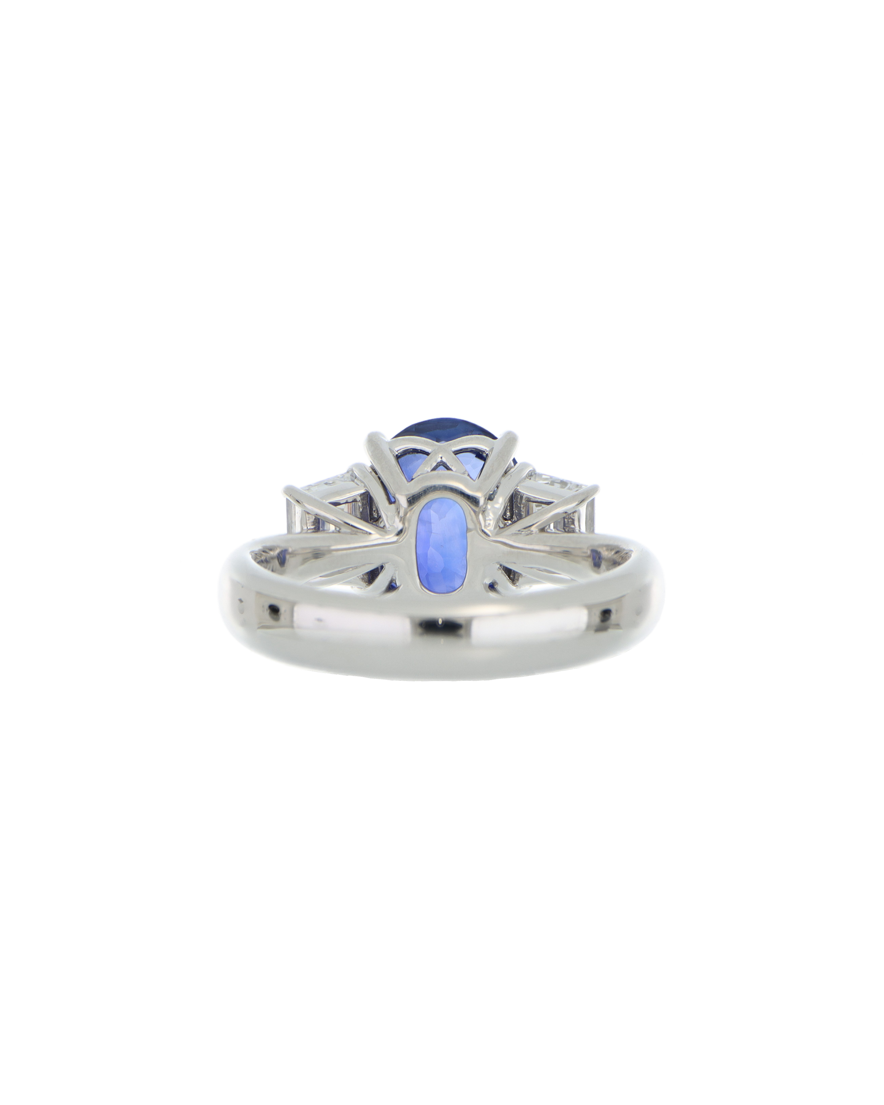Oval Blue Sapphire Platinum Ring for Proposal Day
