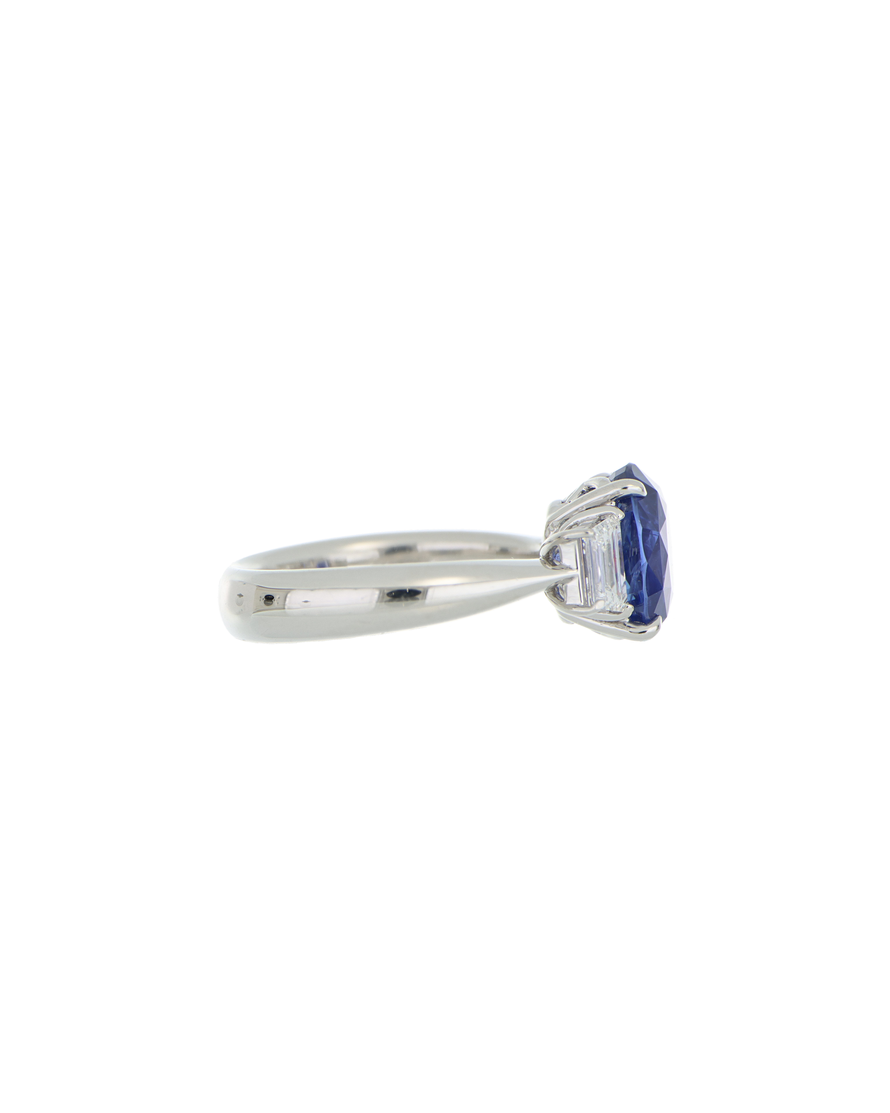 Oval Blue Sapphire Platinum Ring for Proposal Day