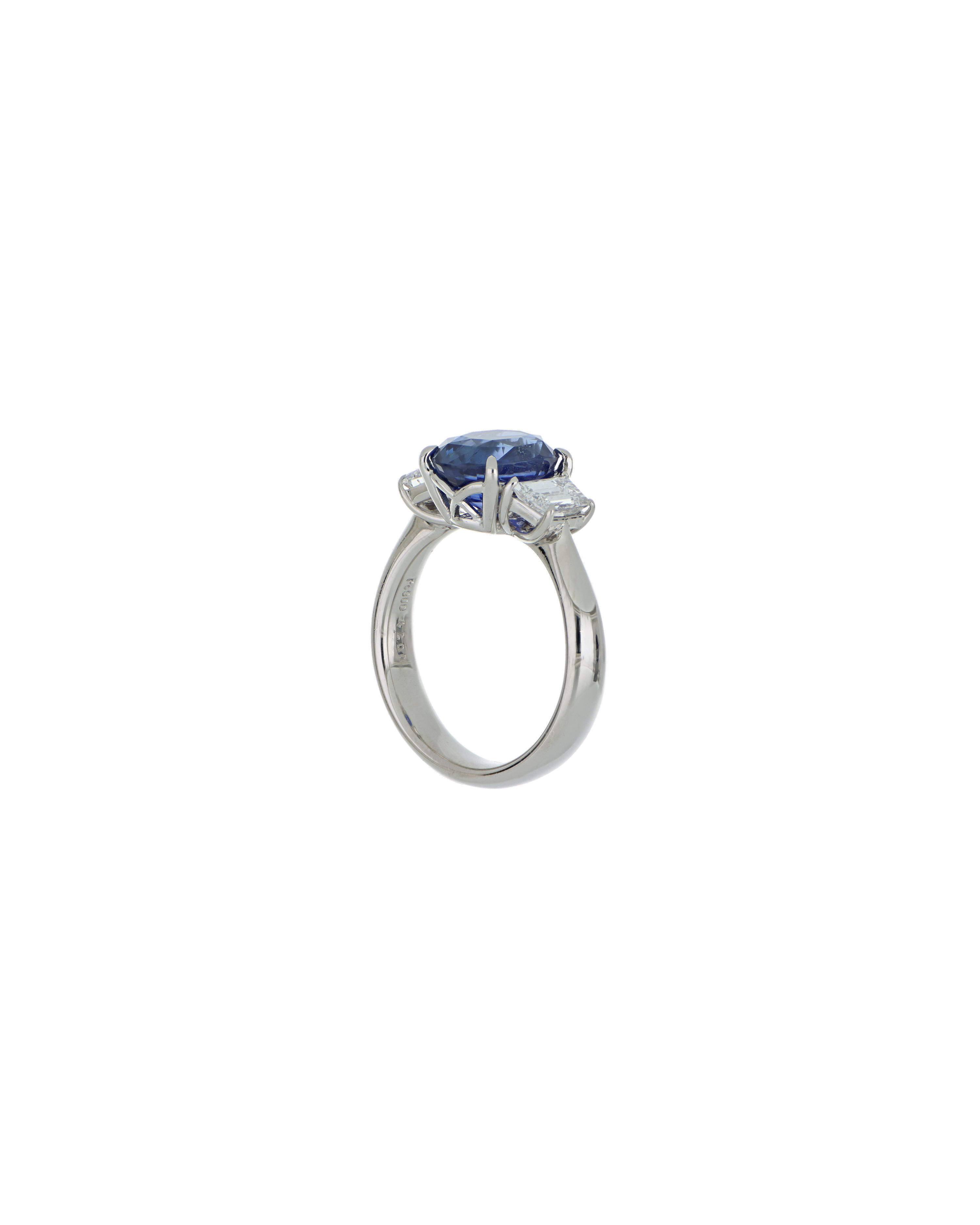 Oval Blue Sapphire Platinum Ring for Proposal Day