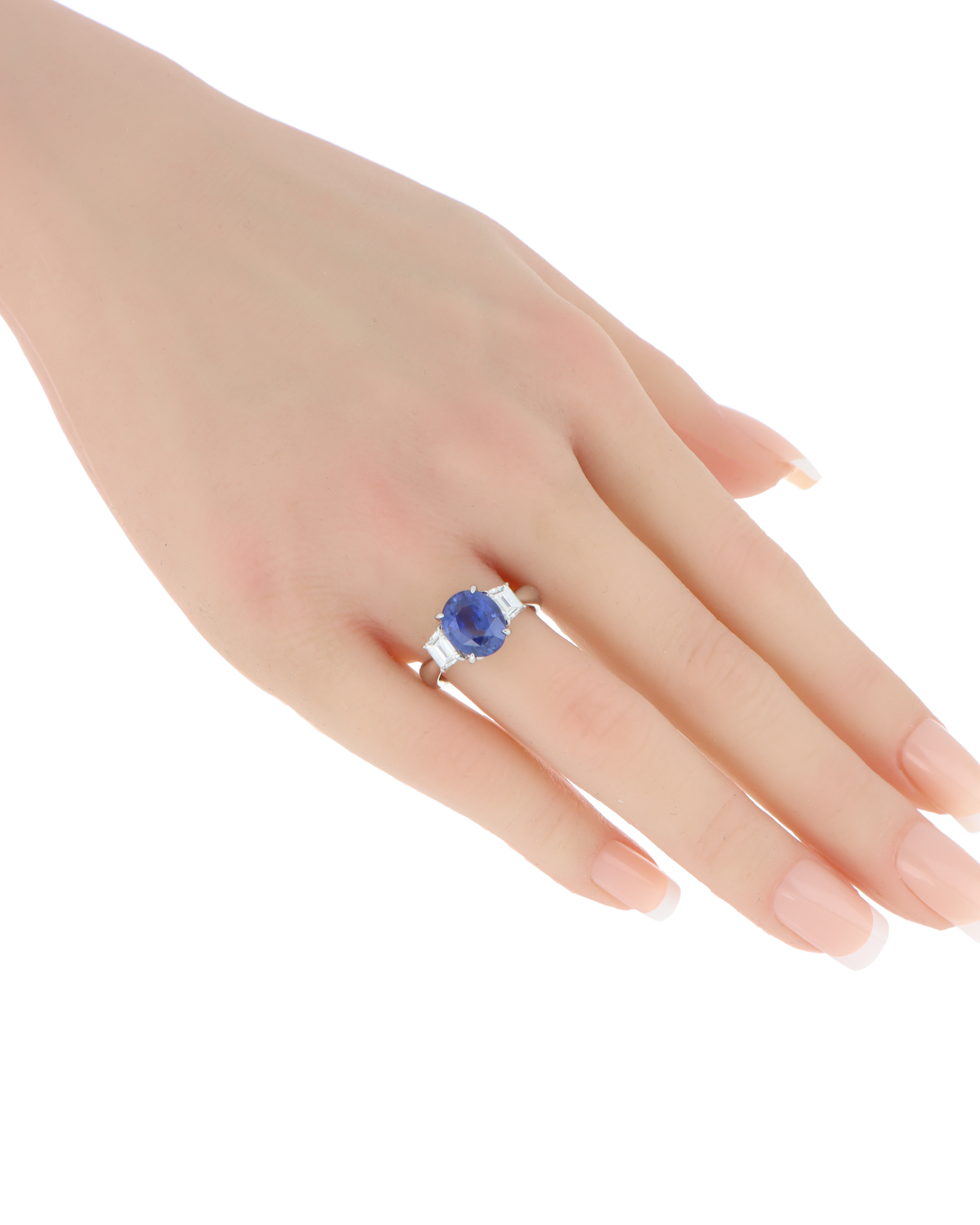 Oval Blue Sapphire Platinum Ring for Proposal Day