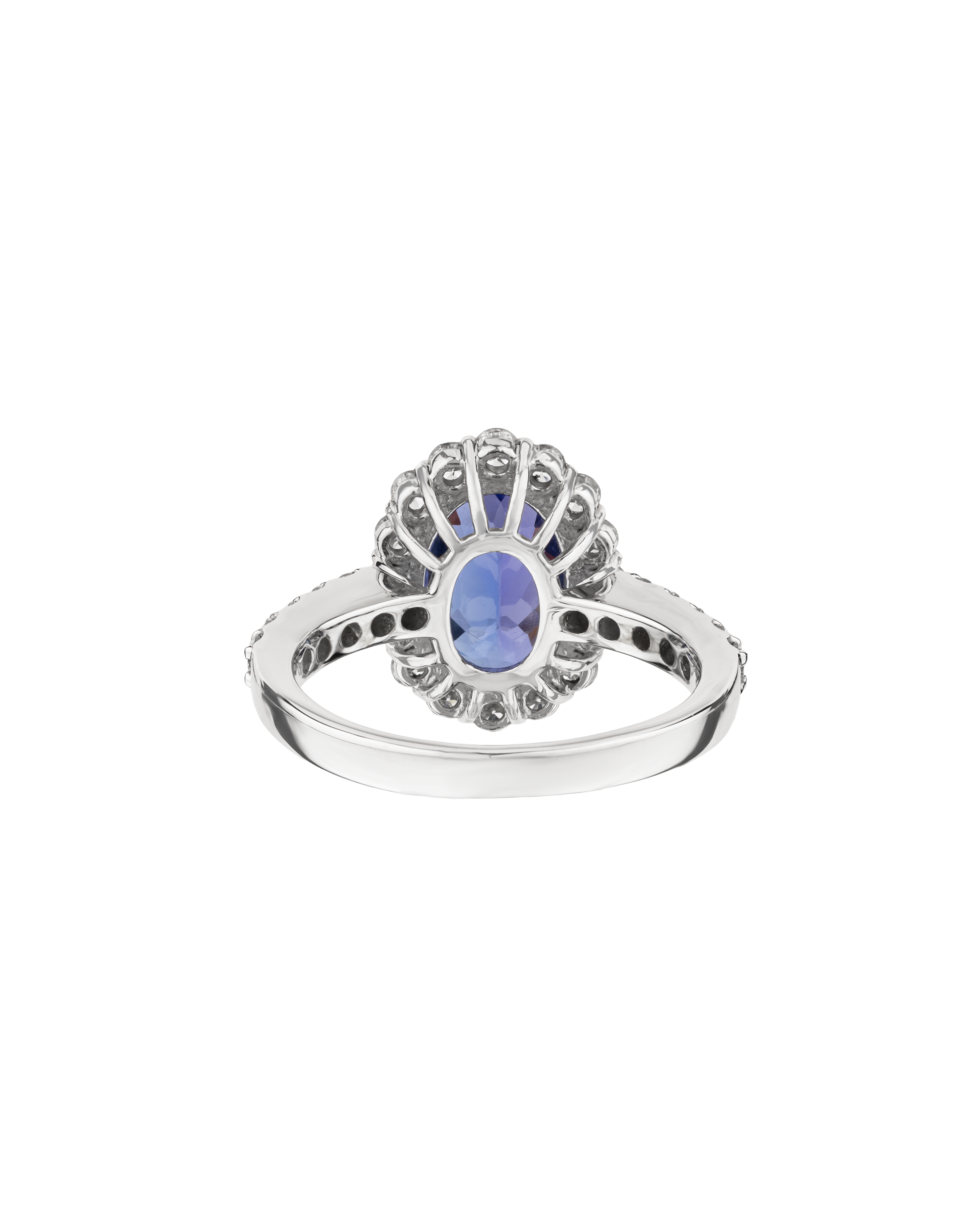 950 Platinum Band With Tanzanite Oval Stone Ring