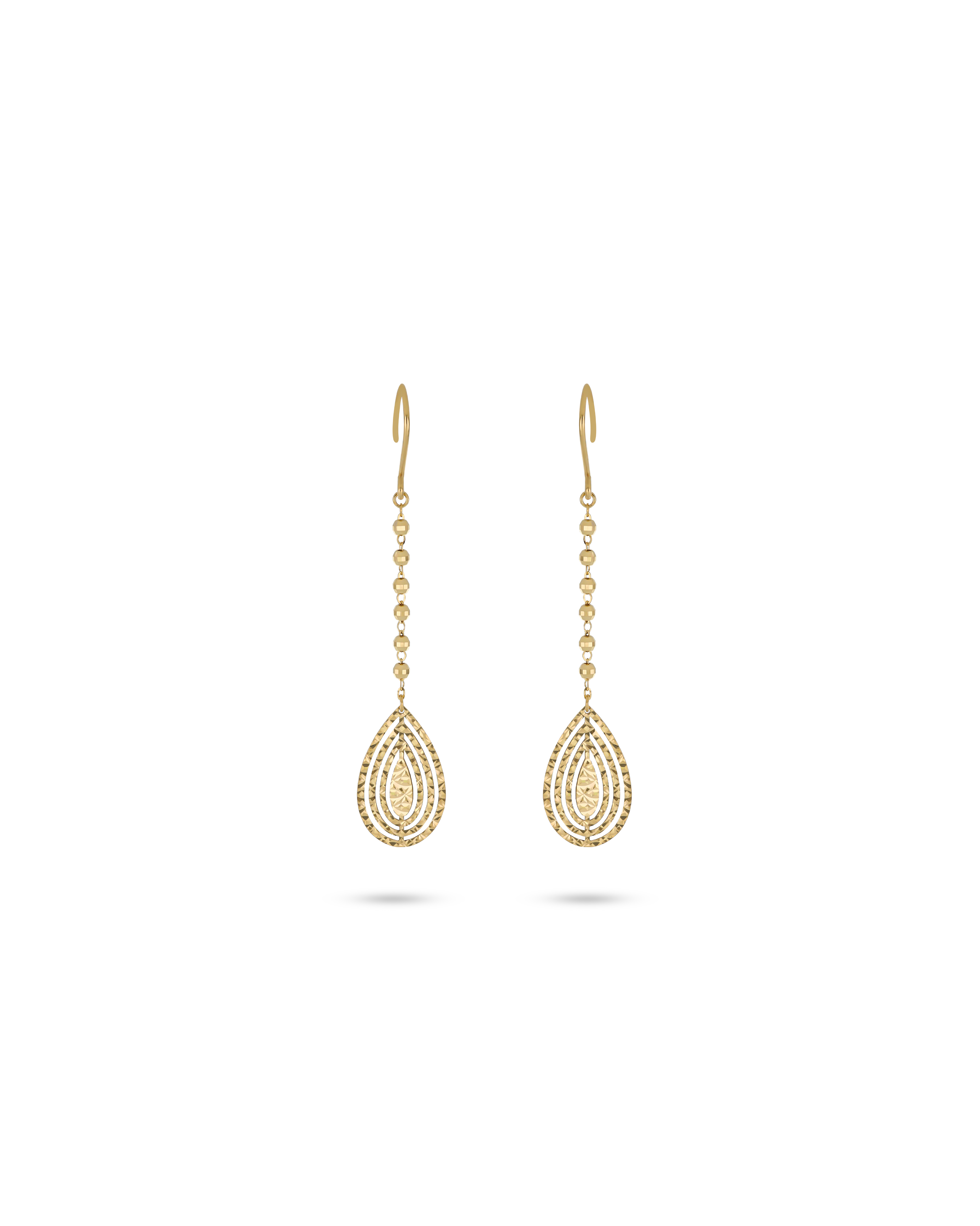Yellow Gold Teardrop Drop Earrings Elegant Design