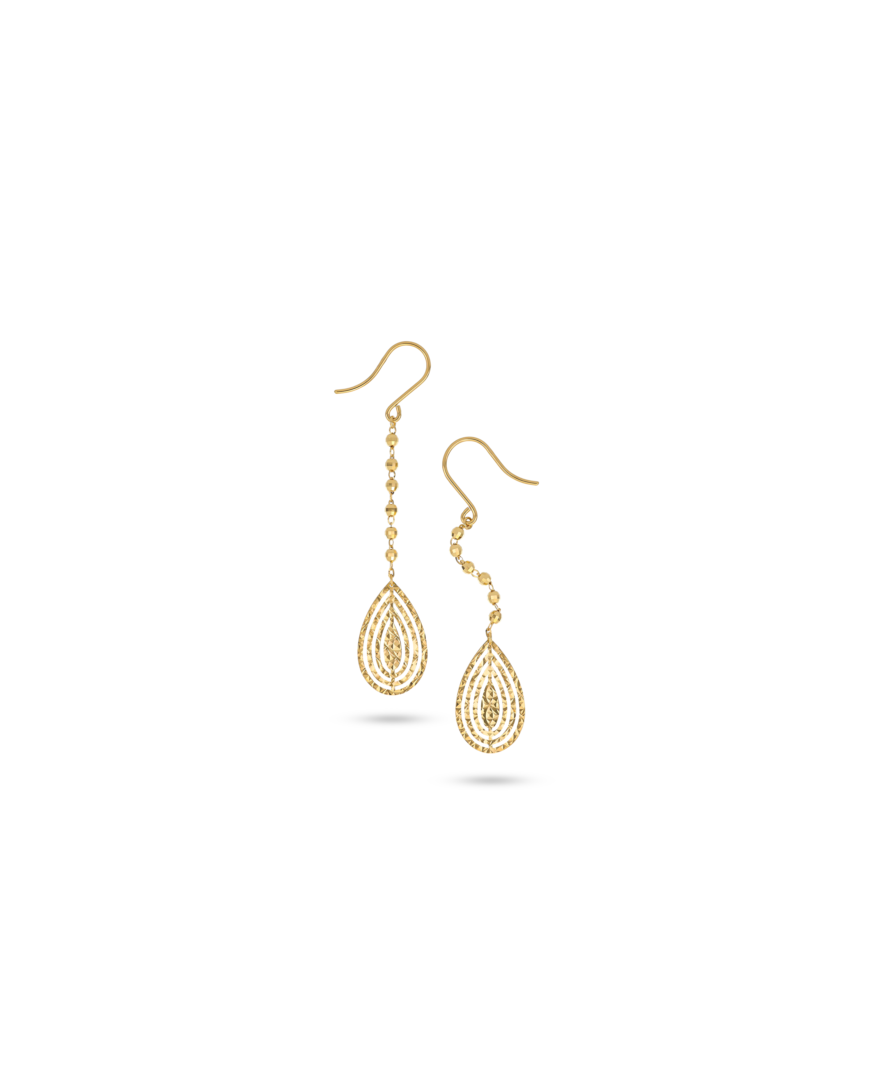Yellow Gold Teardrop Drop Earrings Elegant Design
