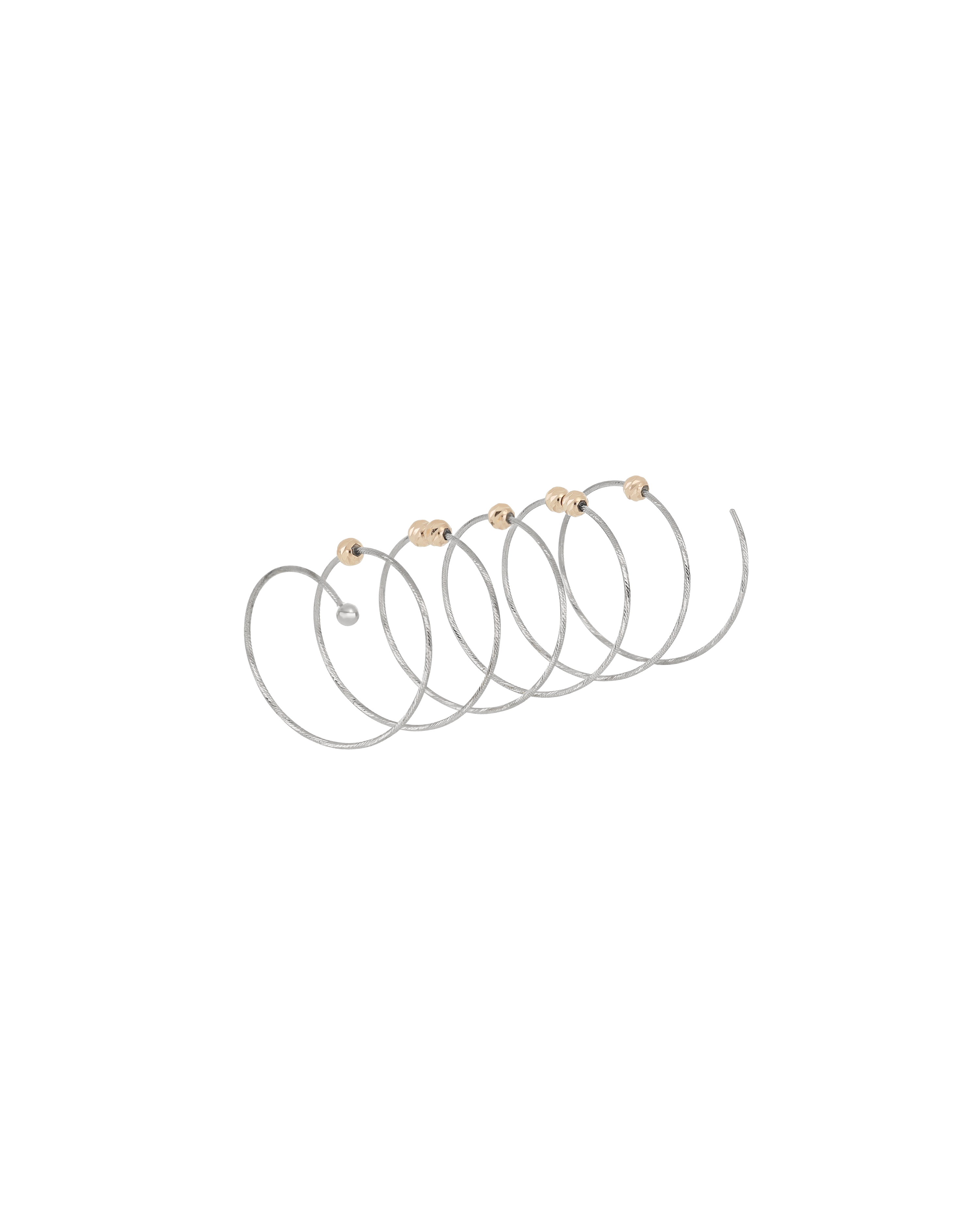 Two Tone Beaded Spiral Contemporary Ring