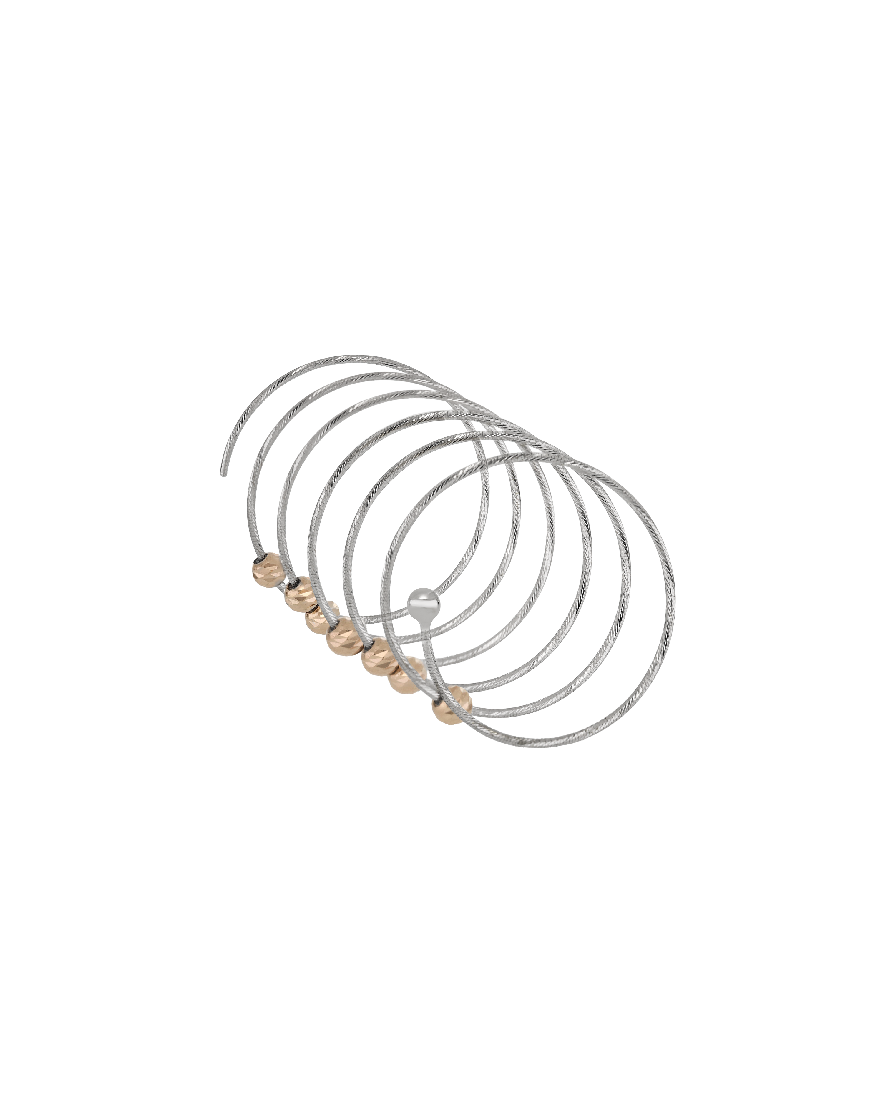 Two Tone Beaded Spiral Contemporary Ring