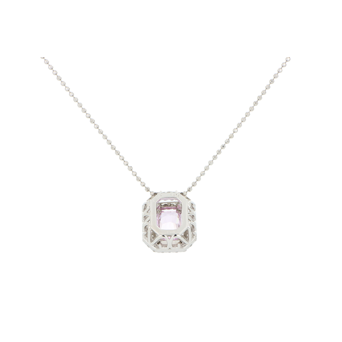 Padparadscha Stone Minimalistic Pendant With Emerald Cut