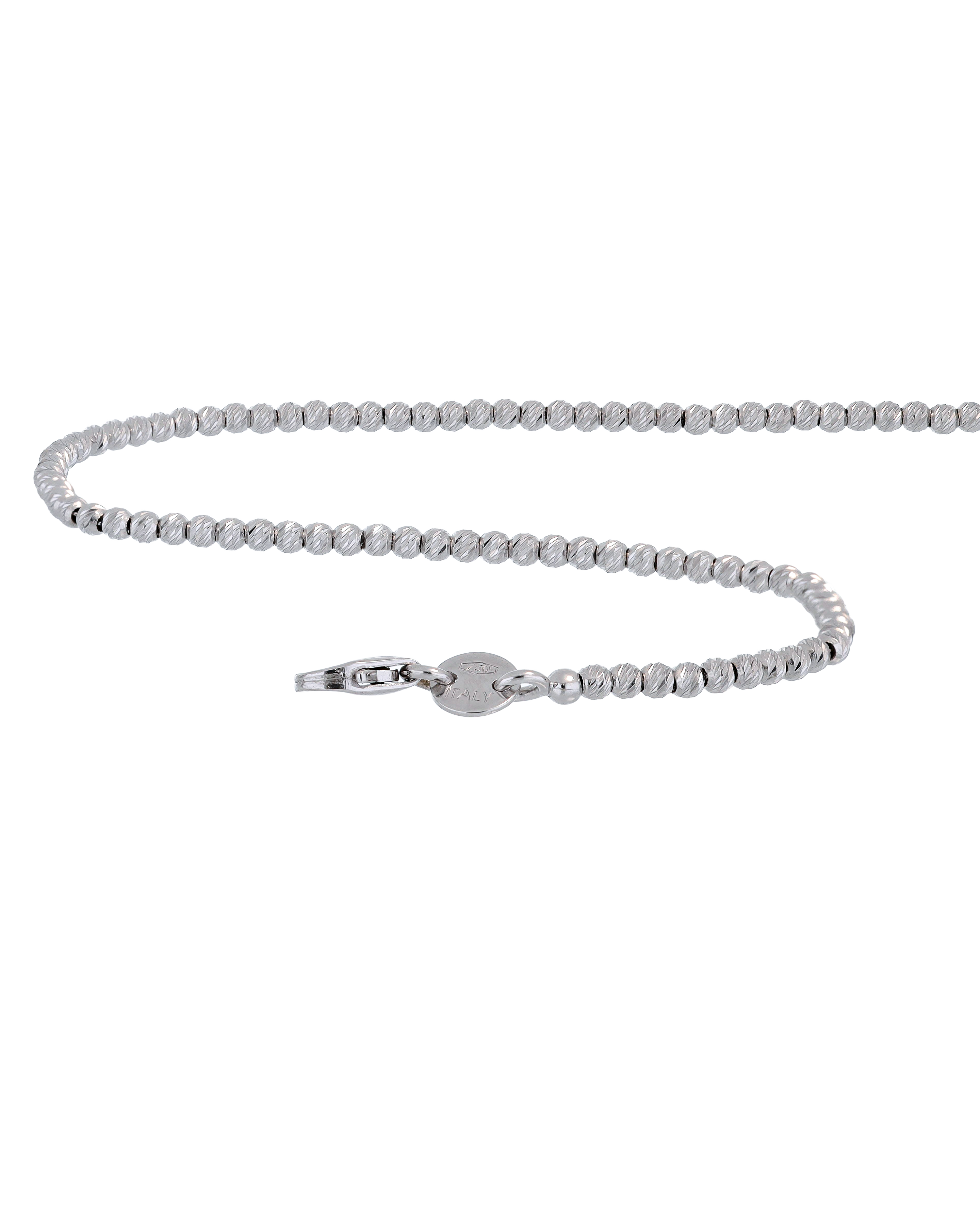 White Gold Dainty Beaded Bracelet