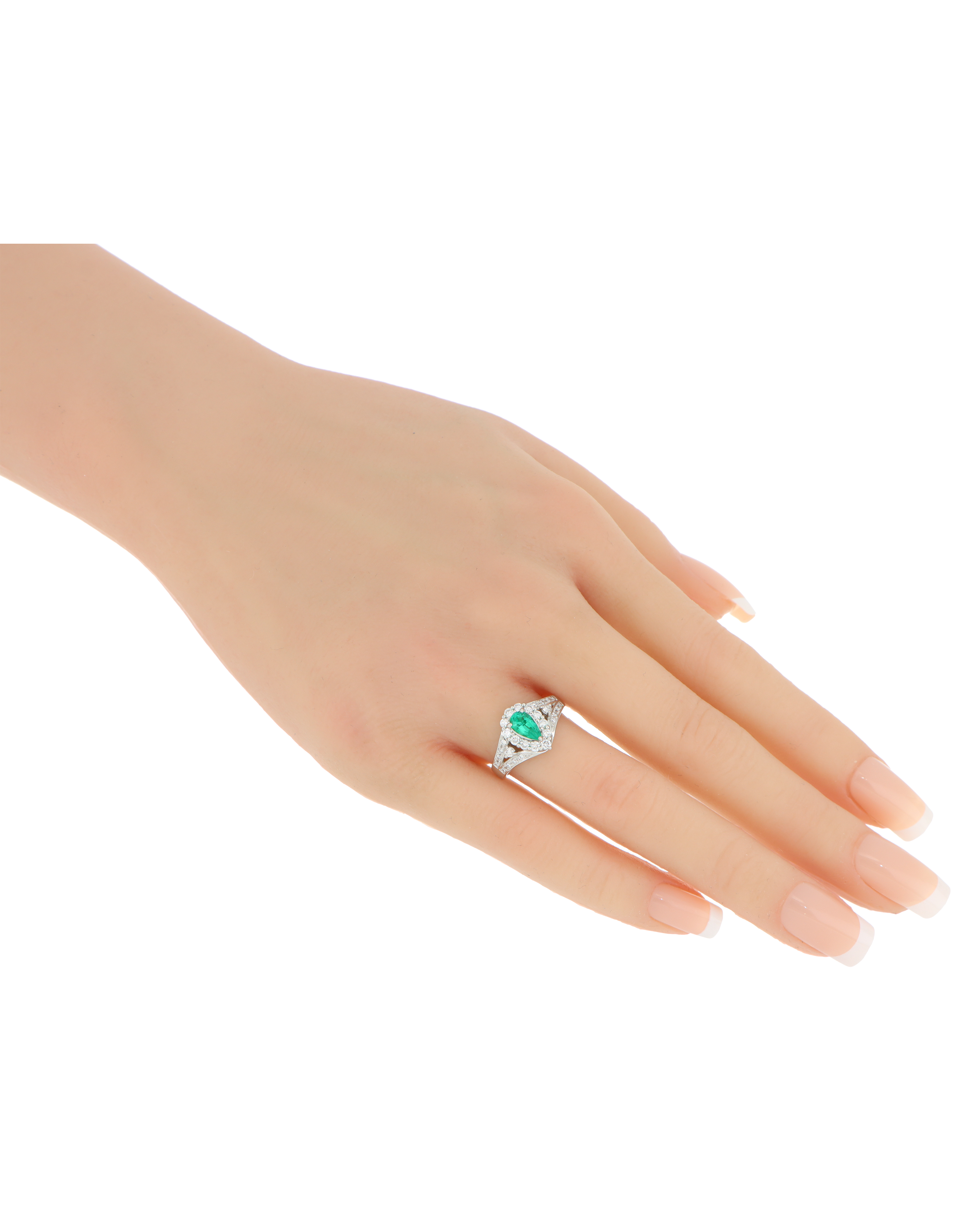 Natural Vintage Emerald Ring with Pear Design