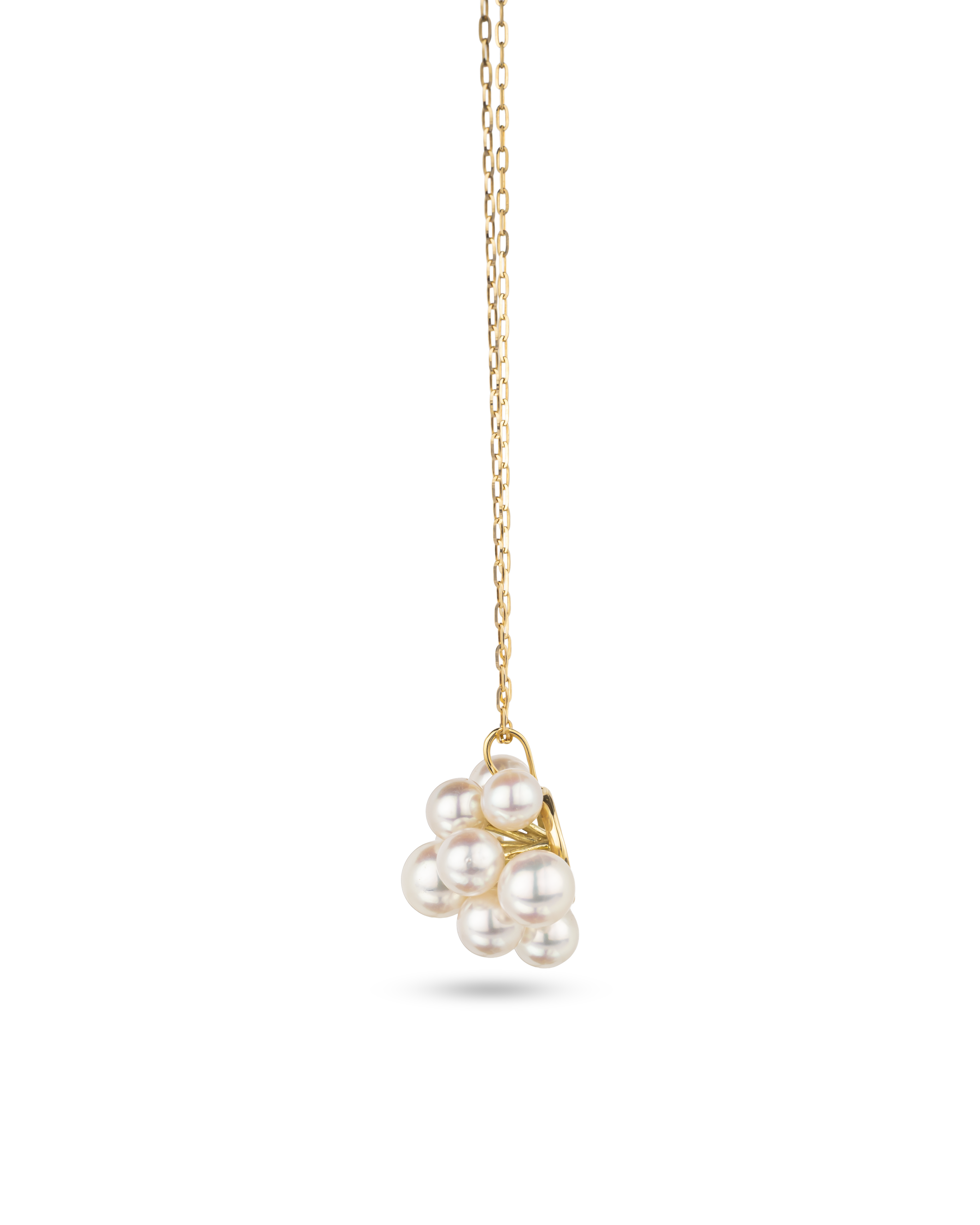 K18 Yellow Gold Akoya Baby Pearl Cluster Pendant Necklace