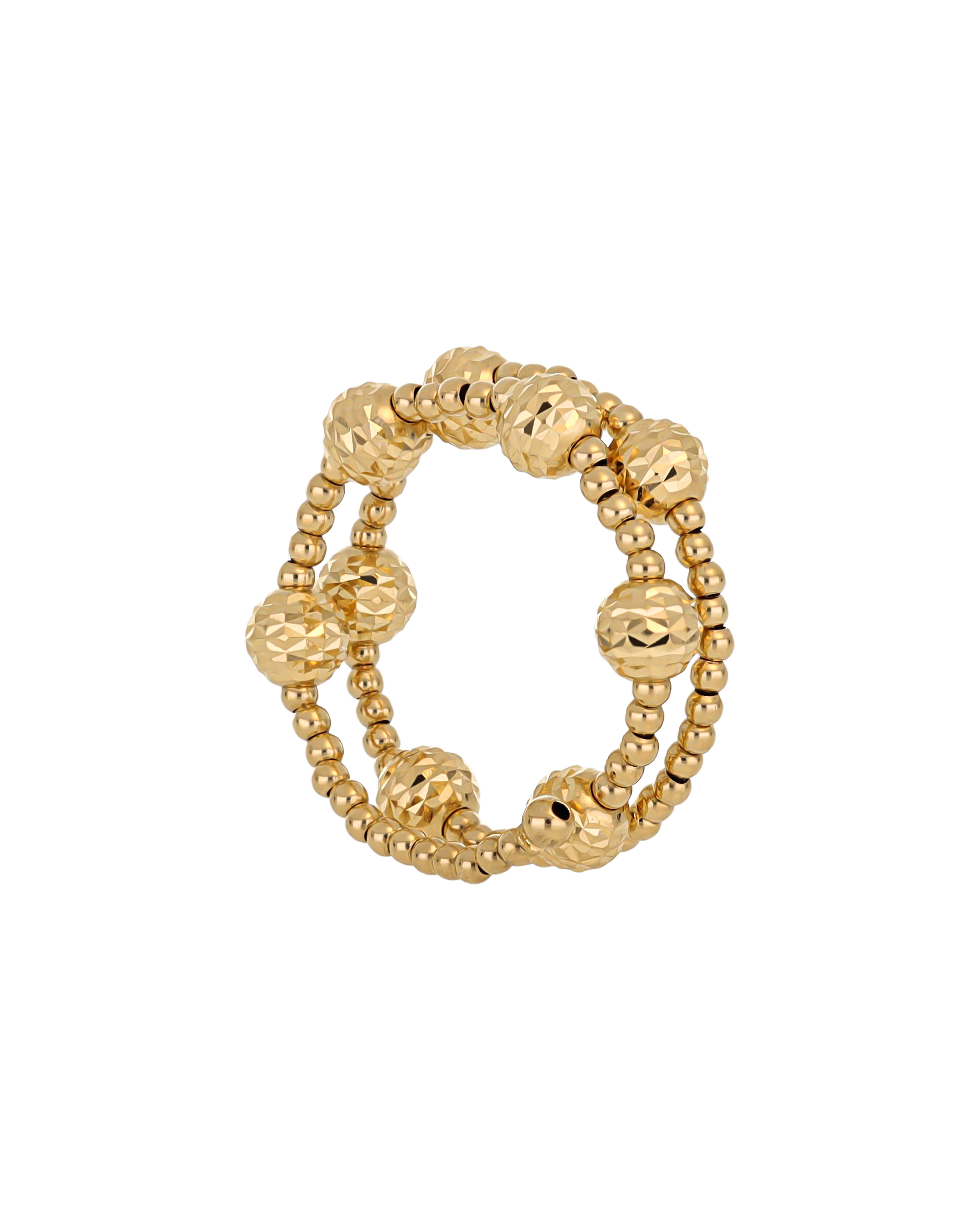 Classic Beaded Stackable Ring in 18k Yellow Gold