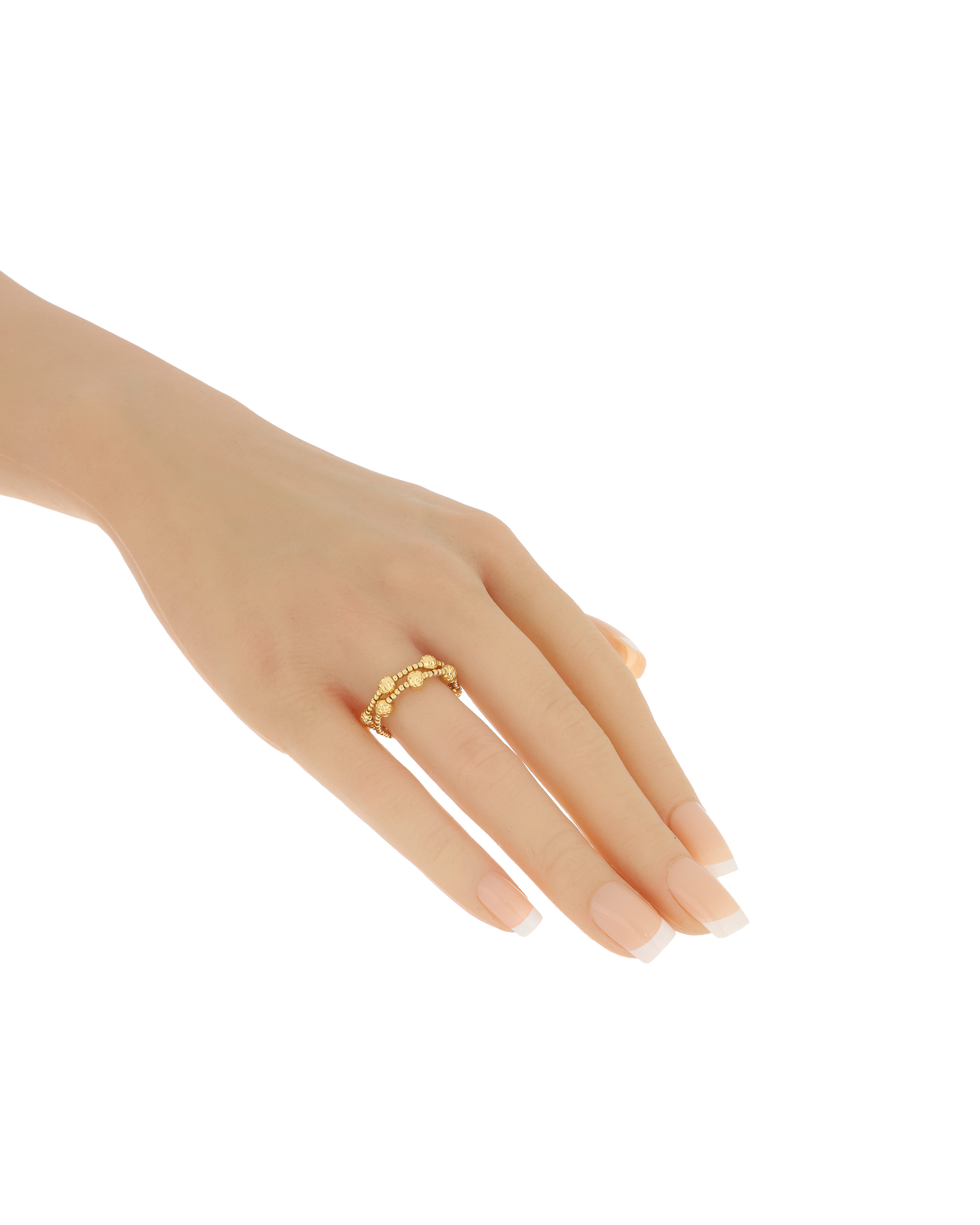 Classic Beaded Stackable Ring in 18k Yellow Gold