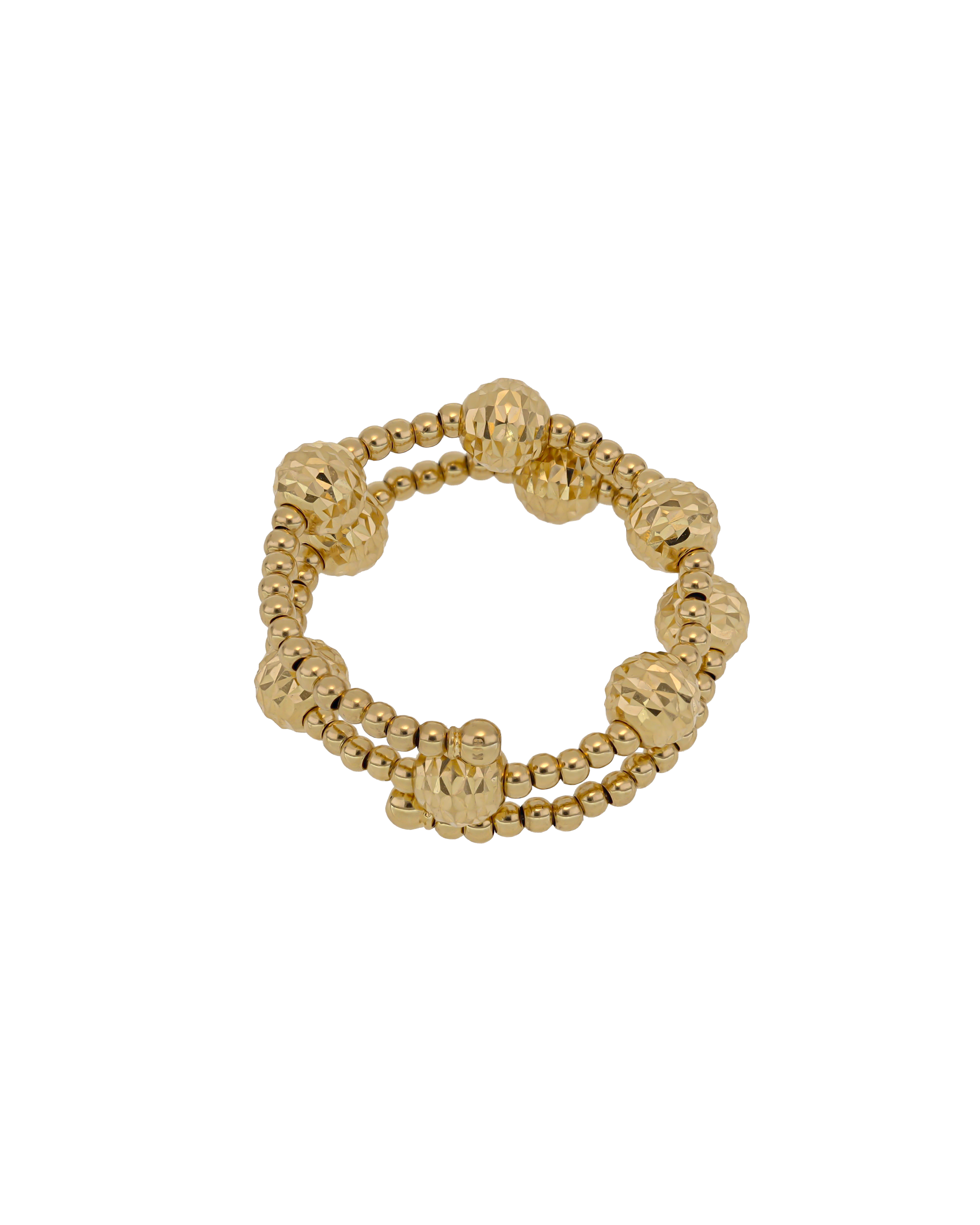 Classic Beaded Stackable Ring in 18k Yellow Gold