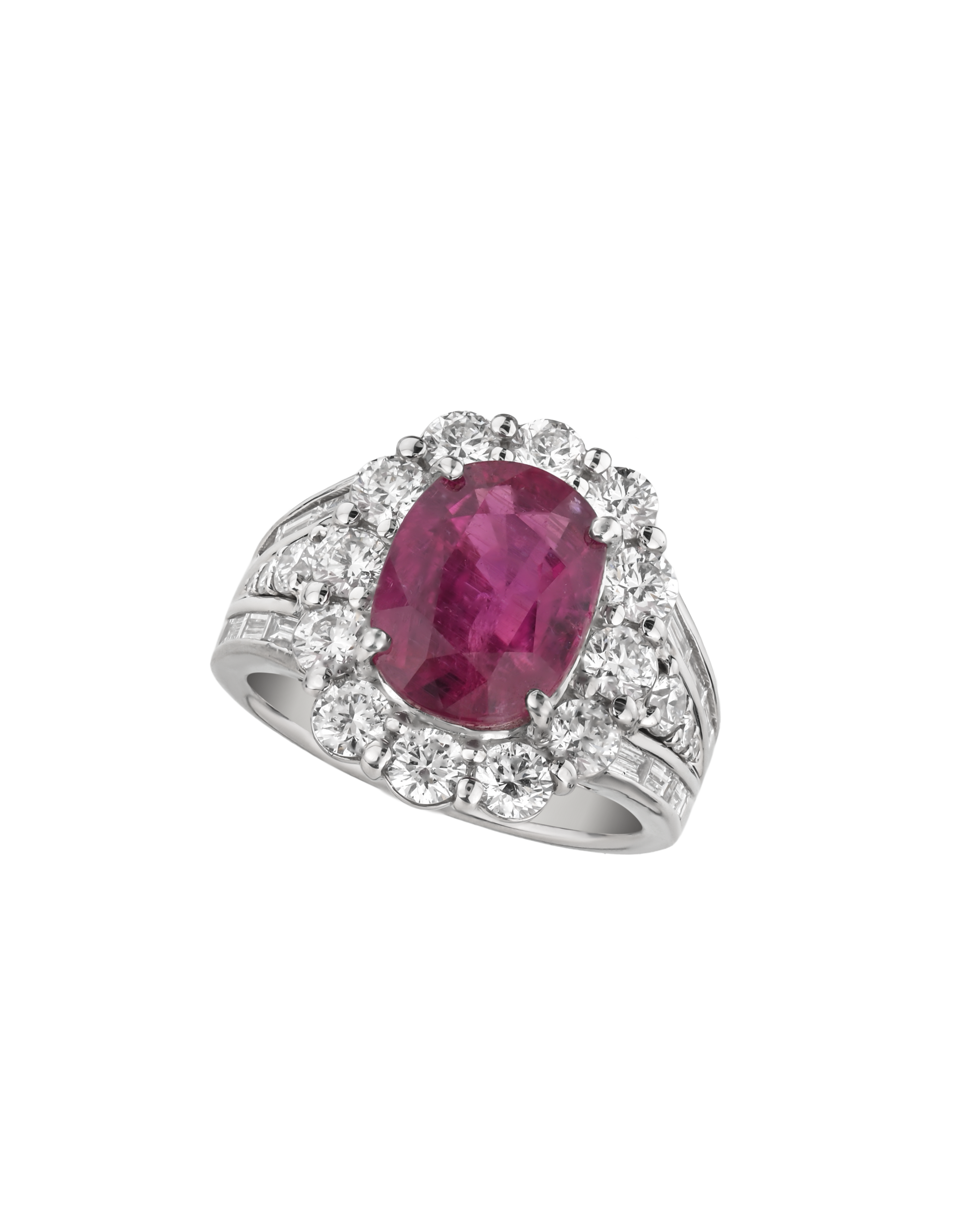 Certified 5.04 ct No Heat Ruby Diamond Ring