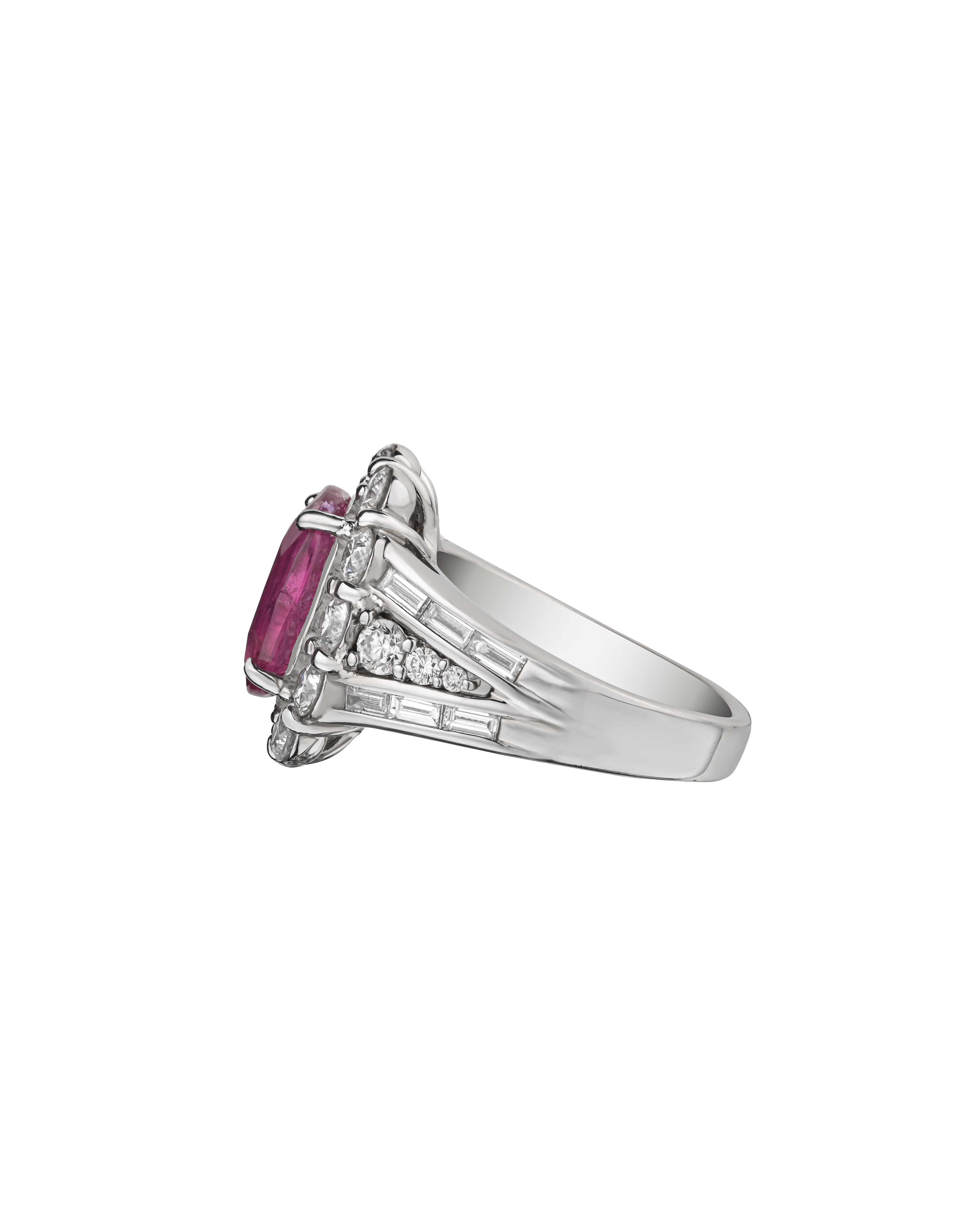 Certified 5.04 ct No Heat Ruby Diamond Ring