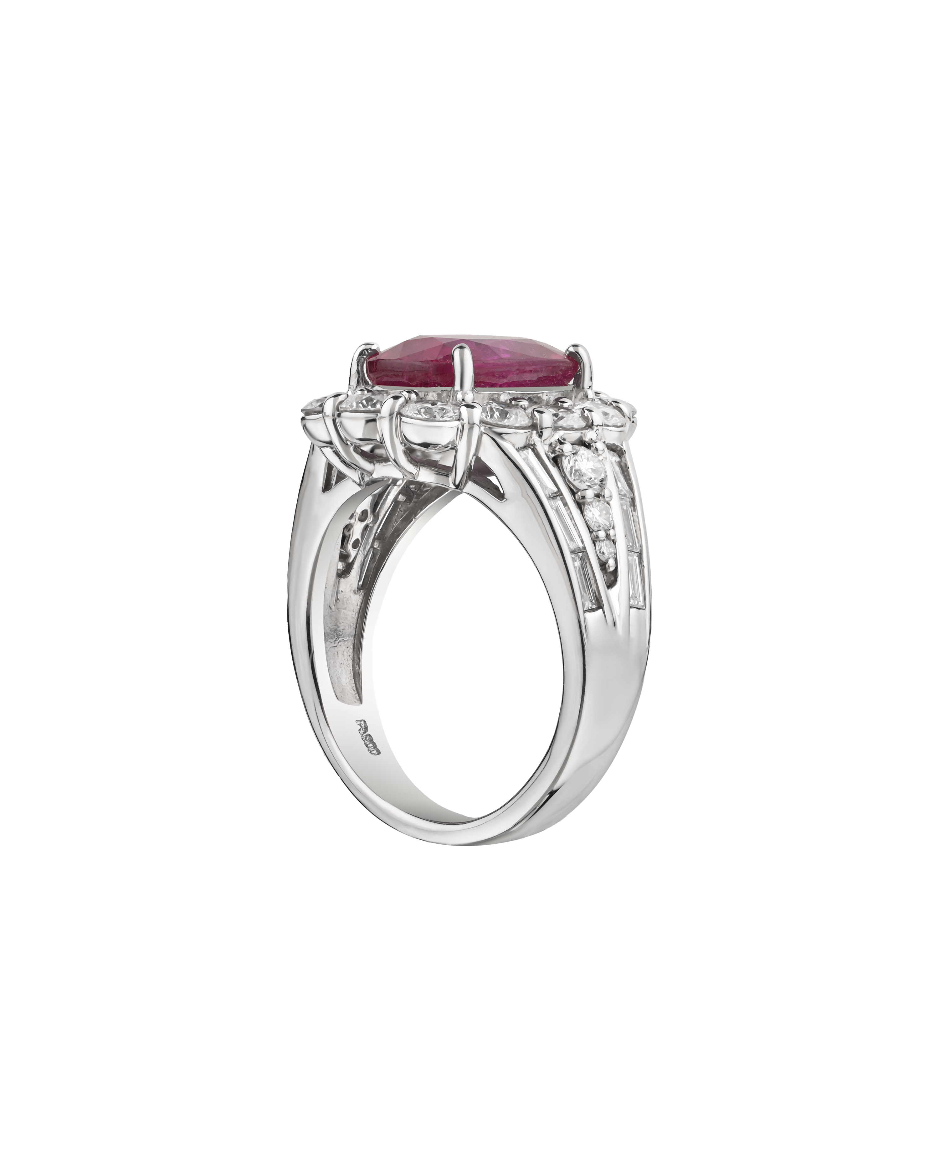 Certified 5.04 ct No Heat Ruby Diamond Ring