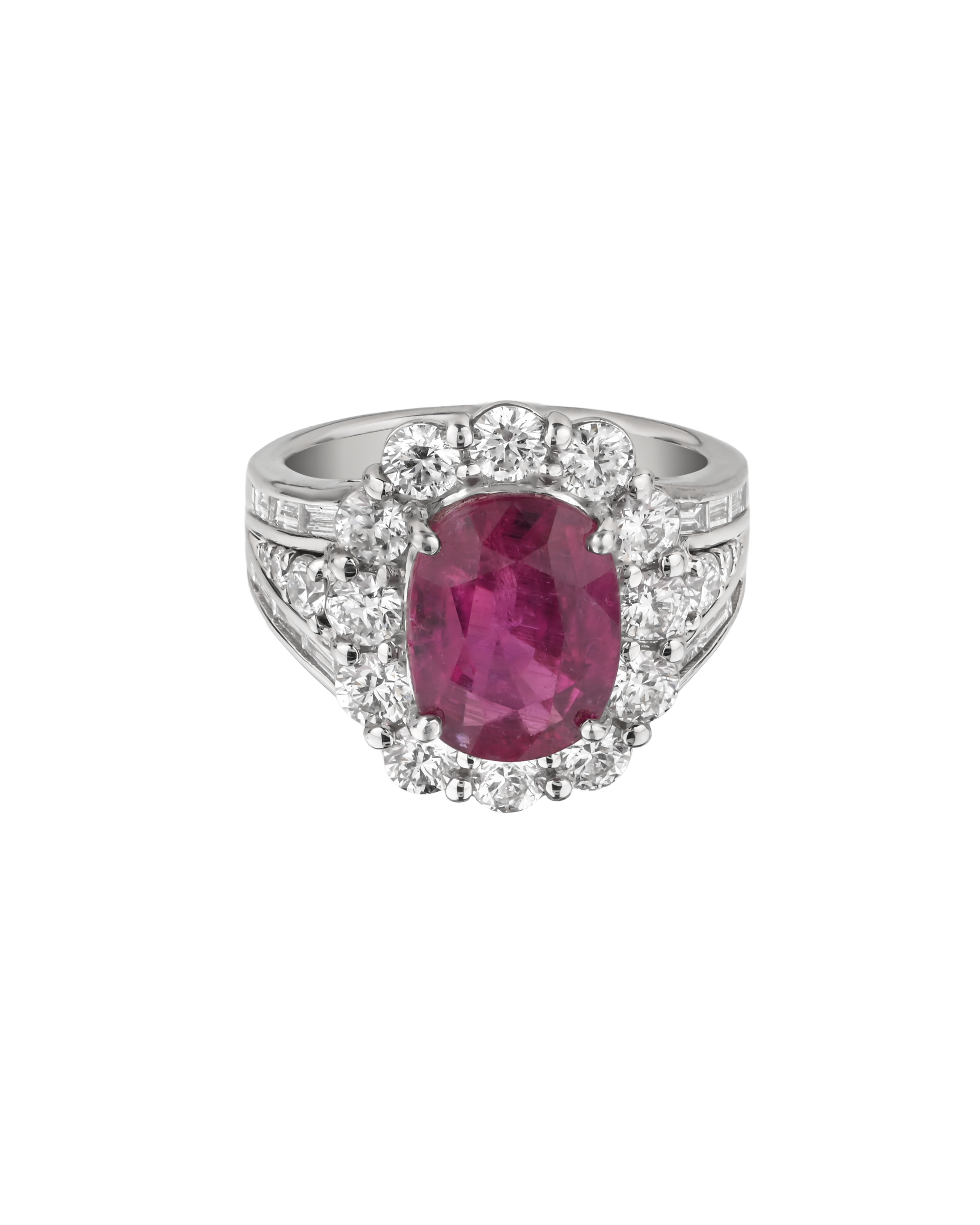 Certified 5.04 ct No Heat Ruby Diamond Ring