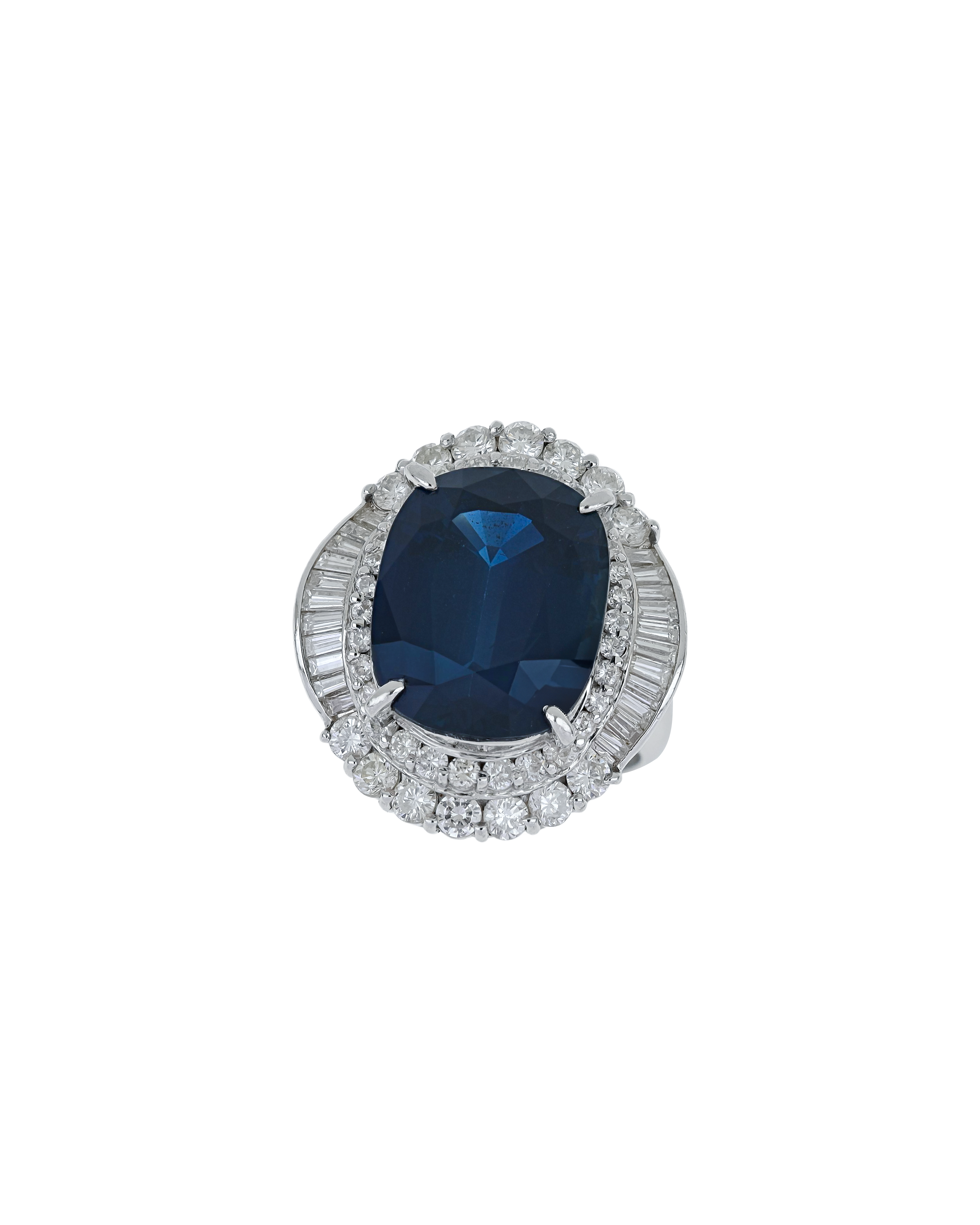 Oval Sapphire Ring with Certified Natural Center Stone