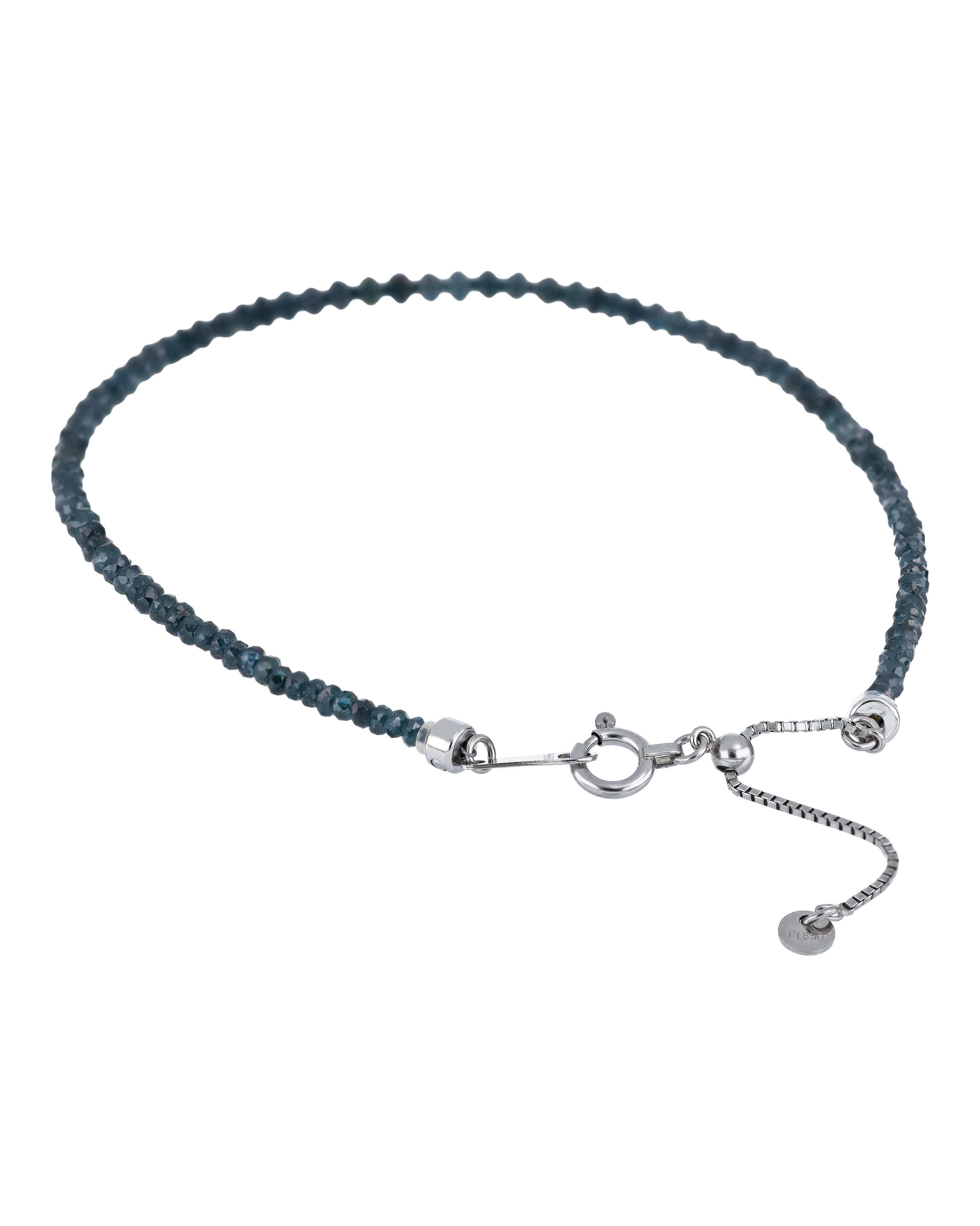 Platinum Round Cut Gemstone Beaded Bracelet