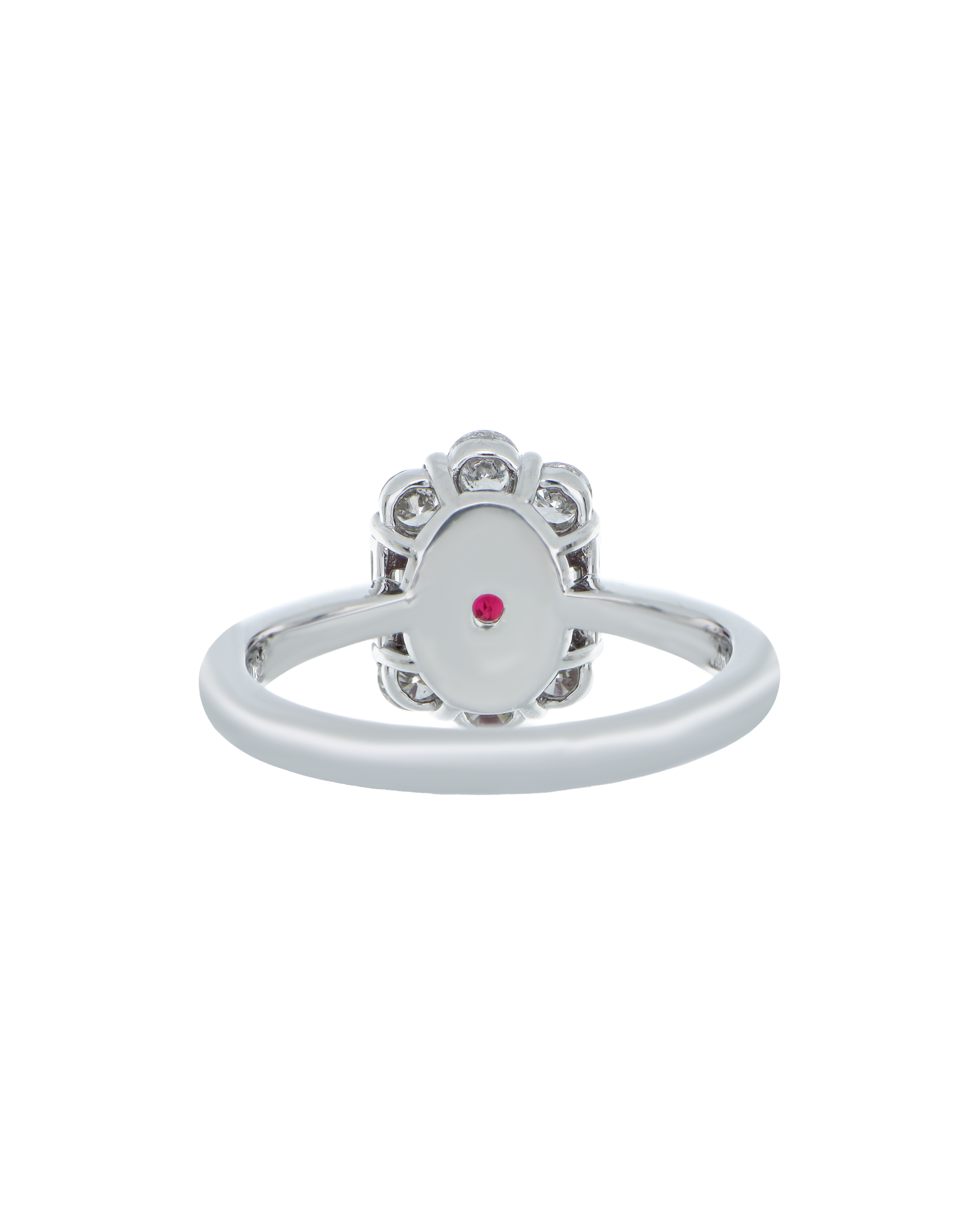 Premium Round-Shaped Ruby Ring In Platinum