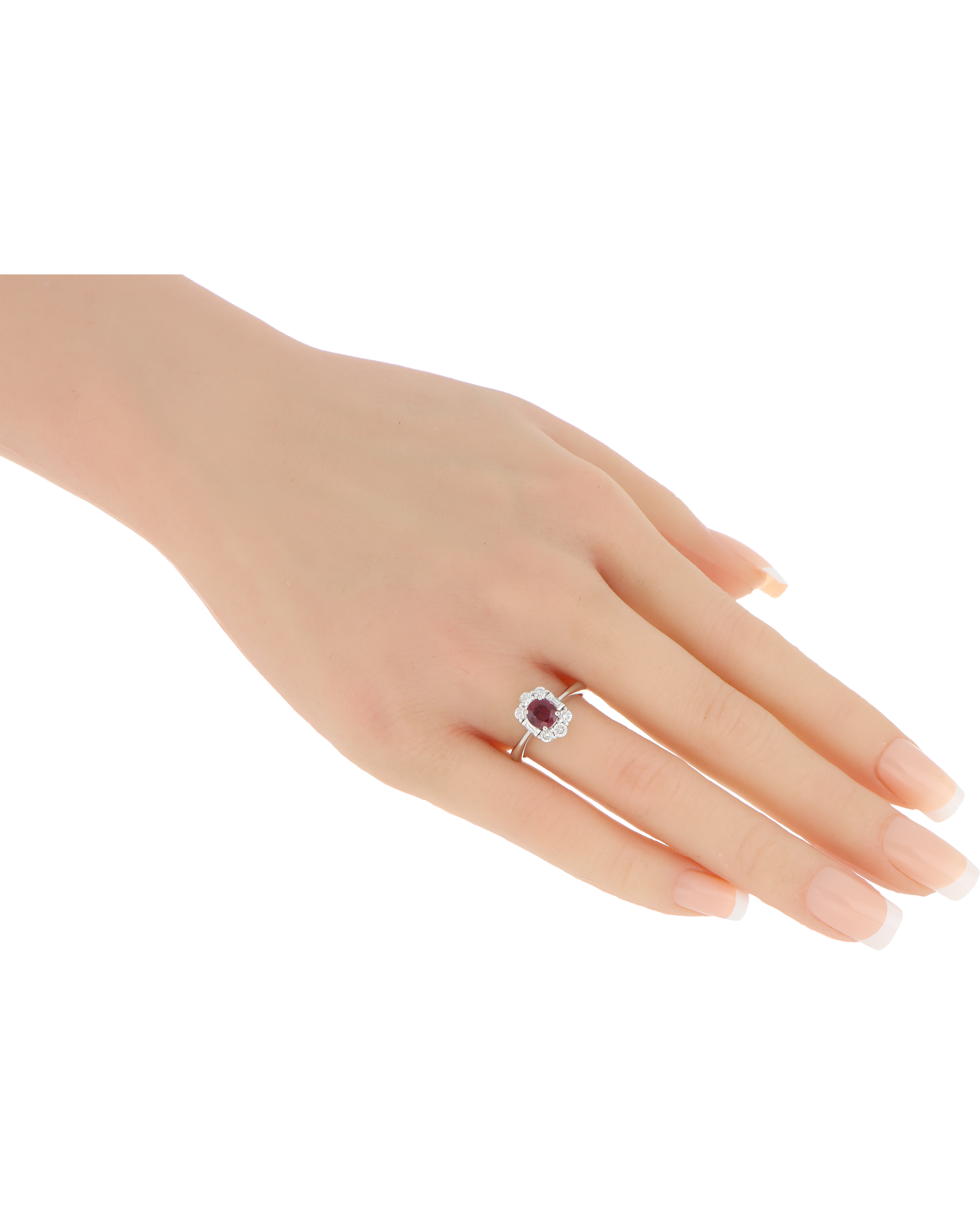 Premium Round-Shaped Ruby Ring In Platinum