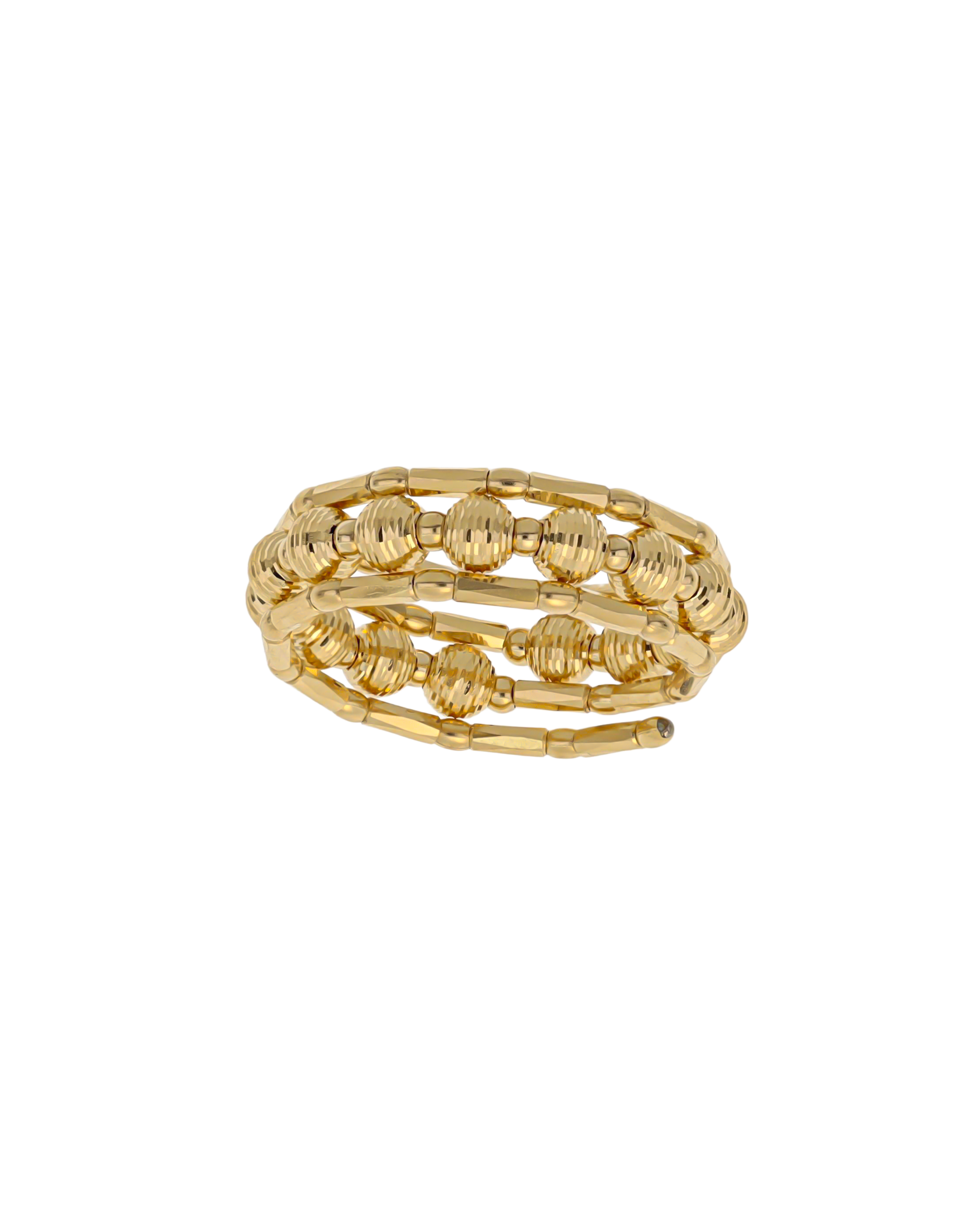 Yellow Gold Multi Strand Beaded Wrap Ring Classic