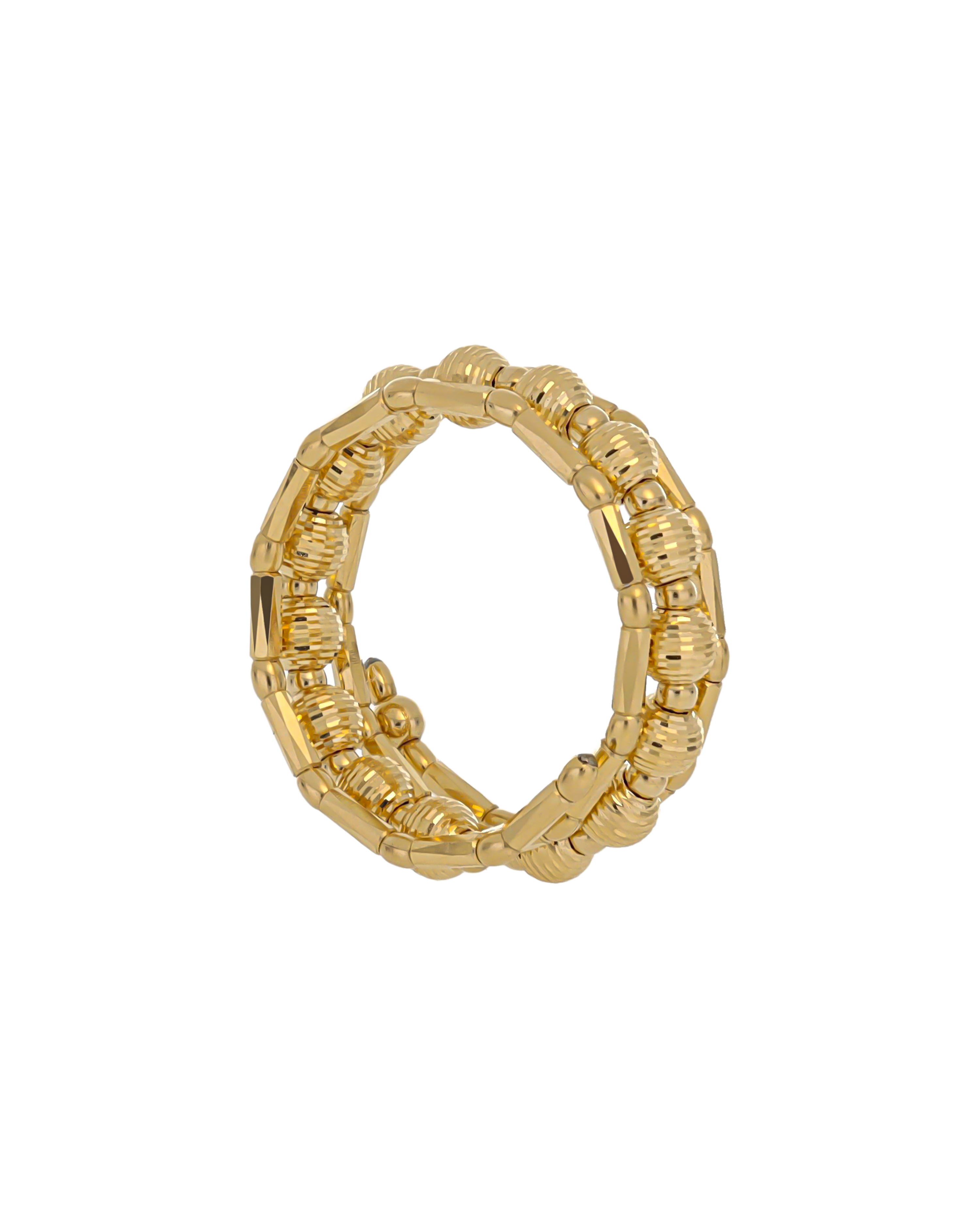 Yellow Gold Multi Strand Beaded Wrap Ring Classic