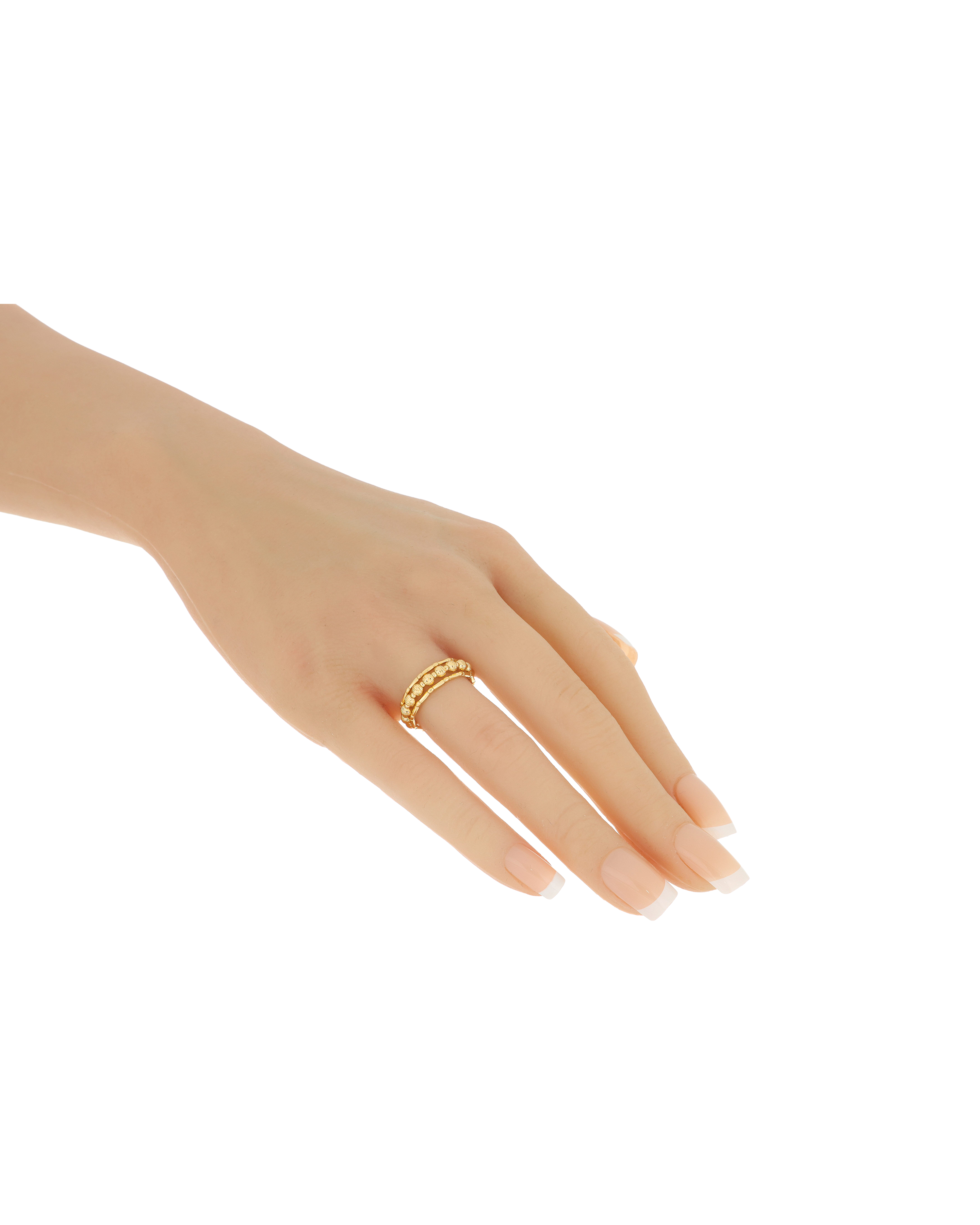 Yellow Gold Multi Strand Beaded Wrap Ring Classic