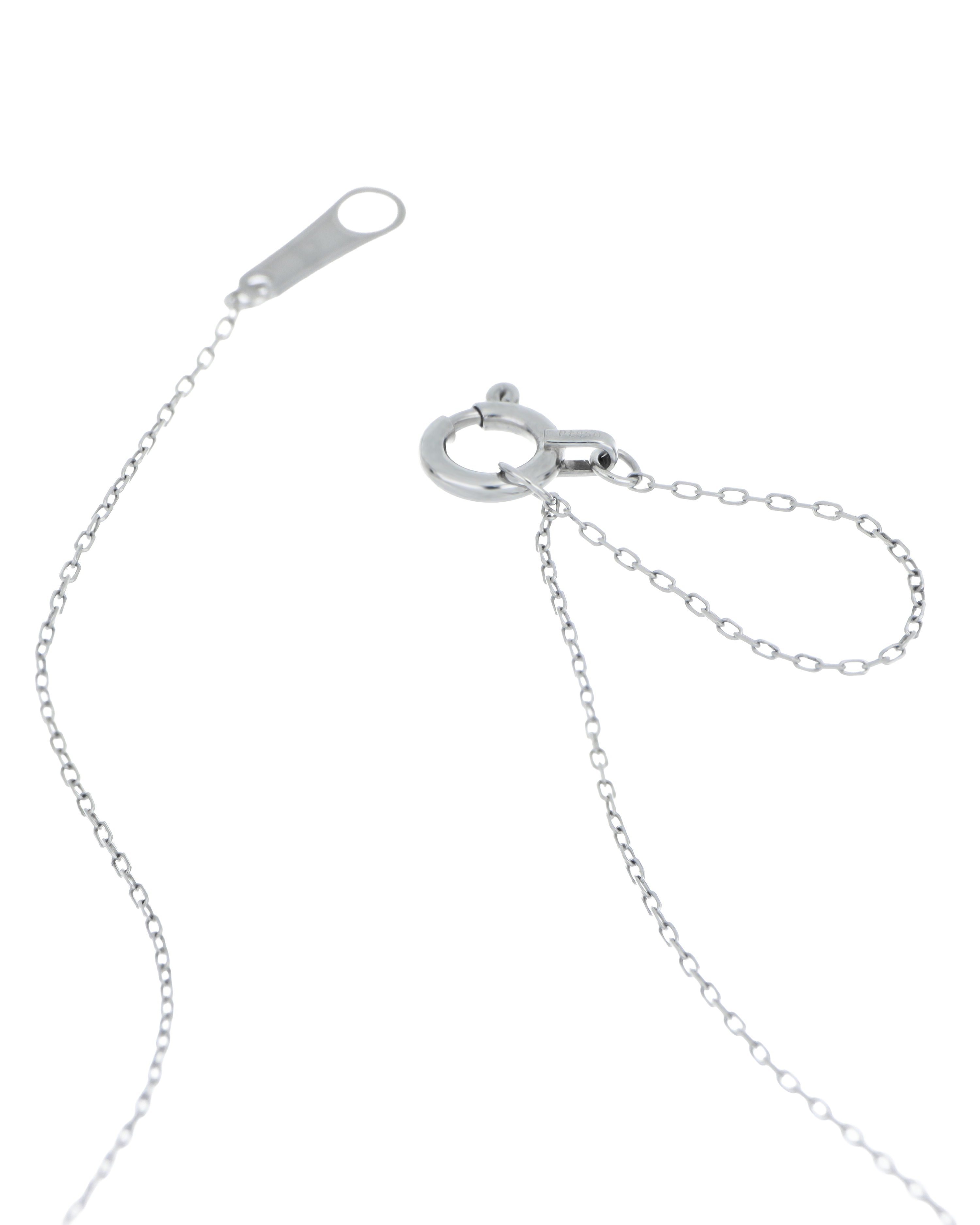 Diamond Flower-Shape Platinum Pendant With Adjustable Chain