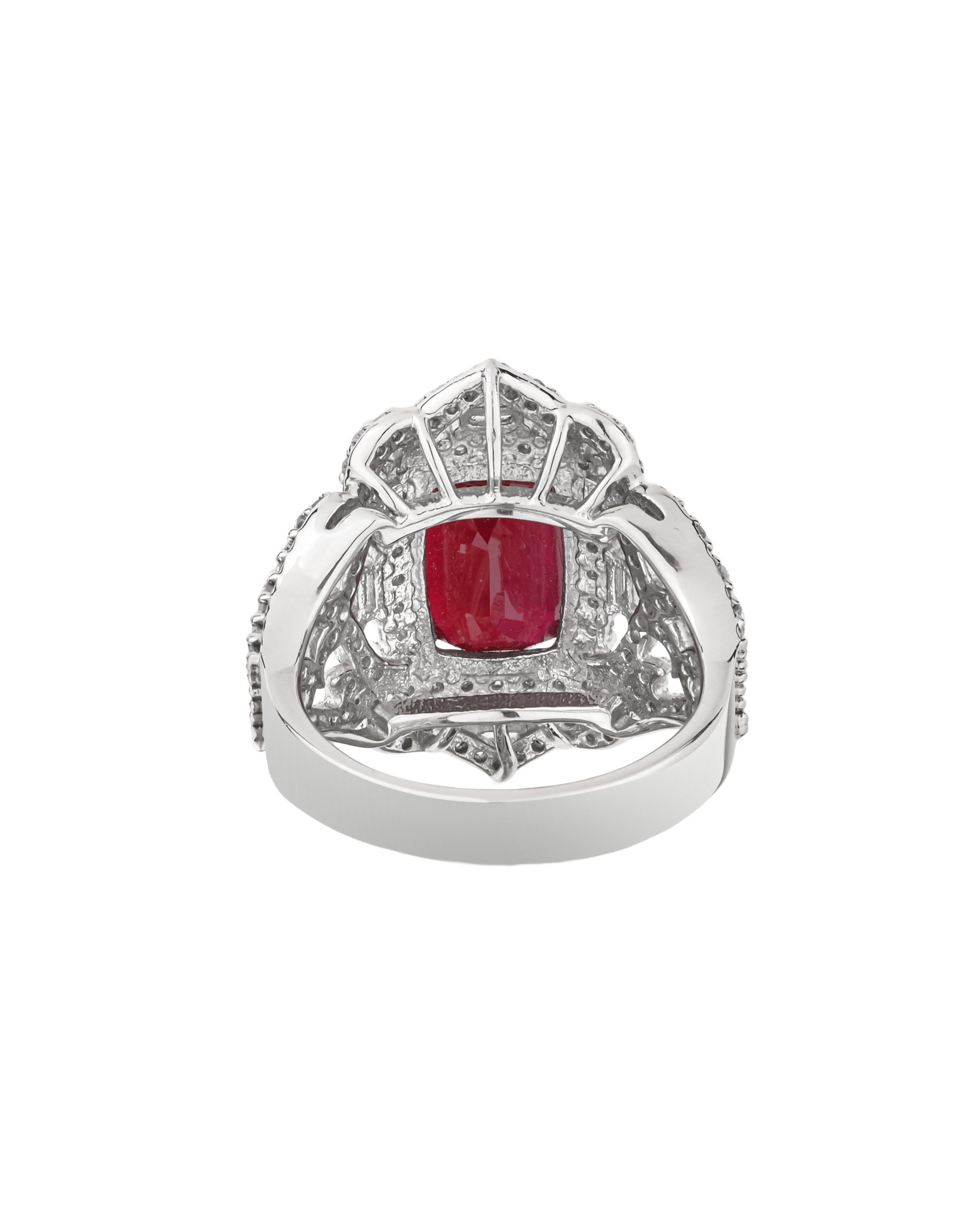 Ruby No Heat Ring With Designer Platinum Band