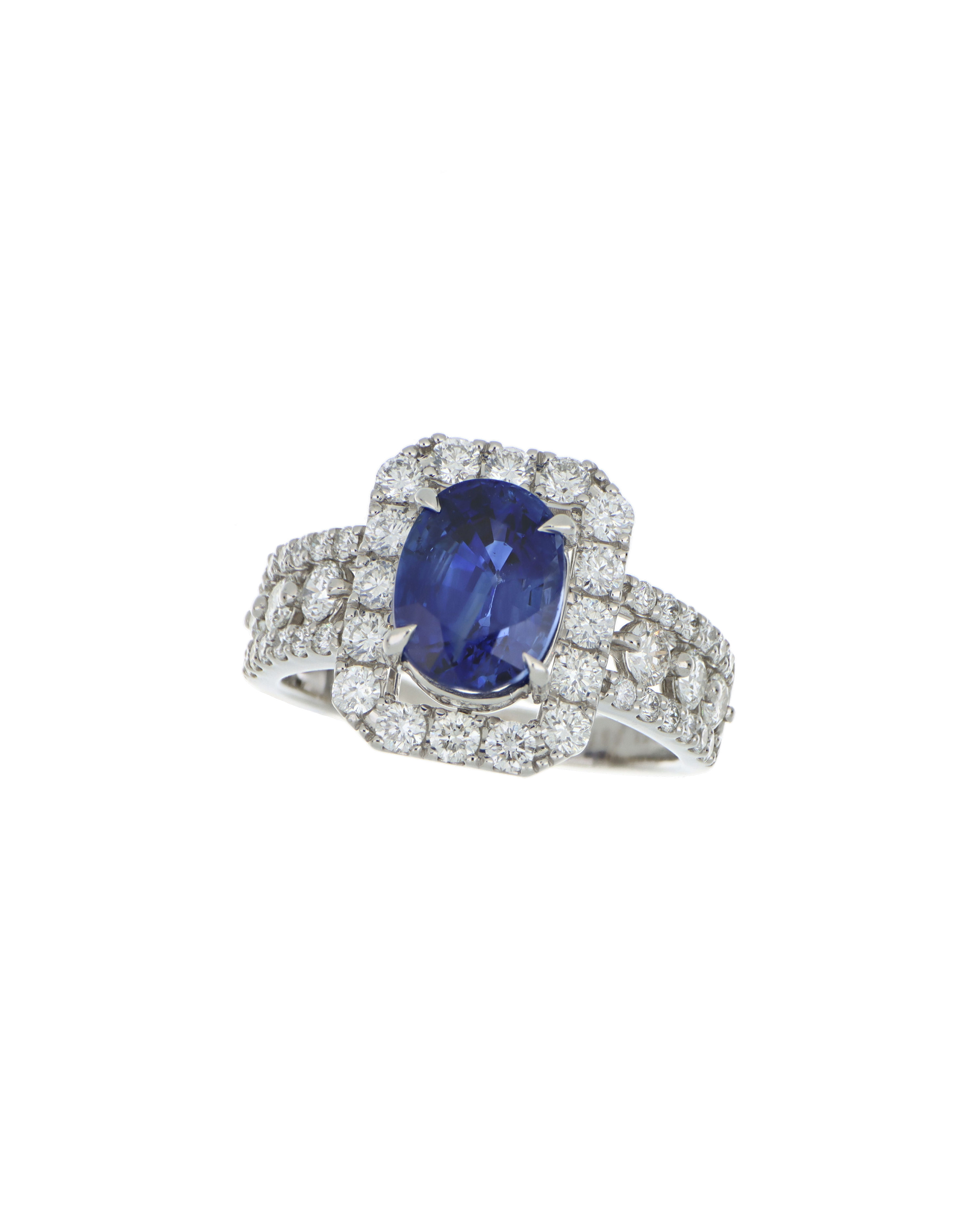 40103 Platinum Pear Sapphire Ring  Diamond Accents – 3.59ct Sapphire