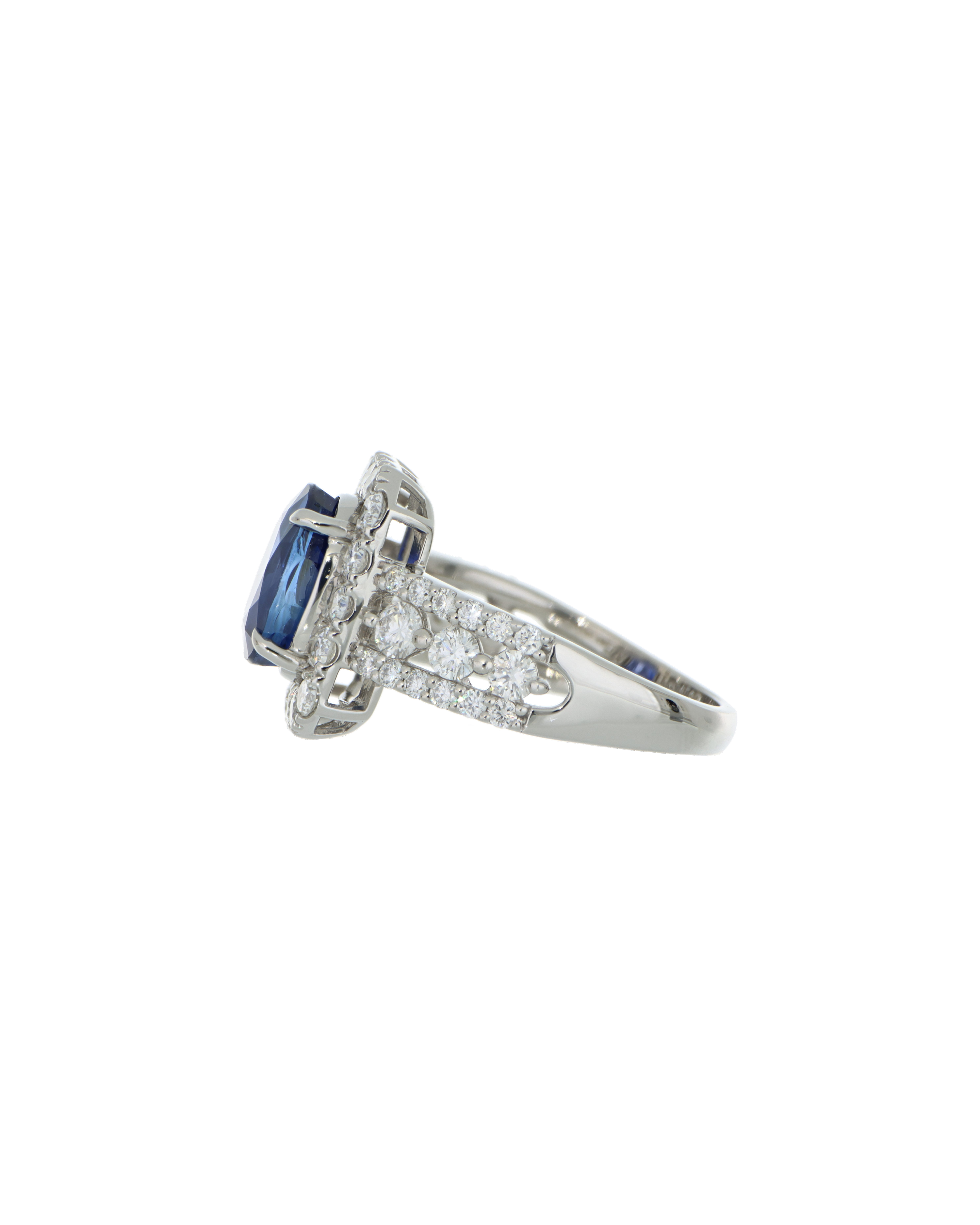 40103 Platinum Pear Sapphire Ring  Diamond Accents – 3.59ct Sapphire