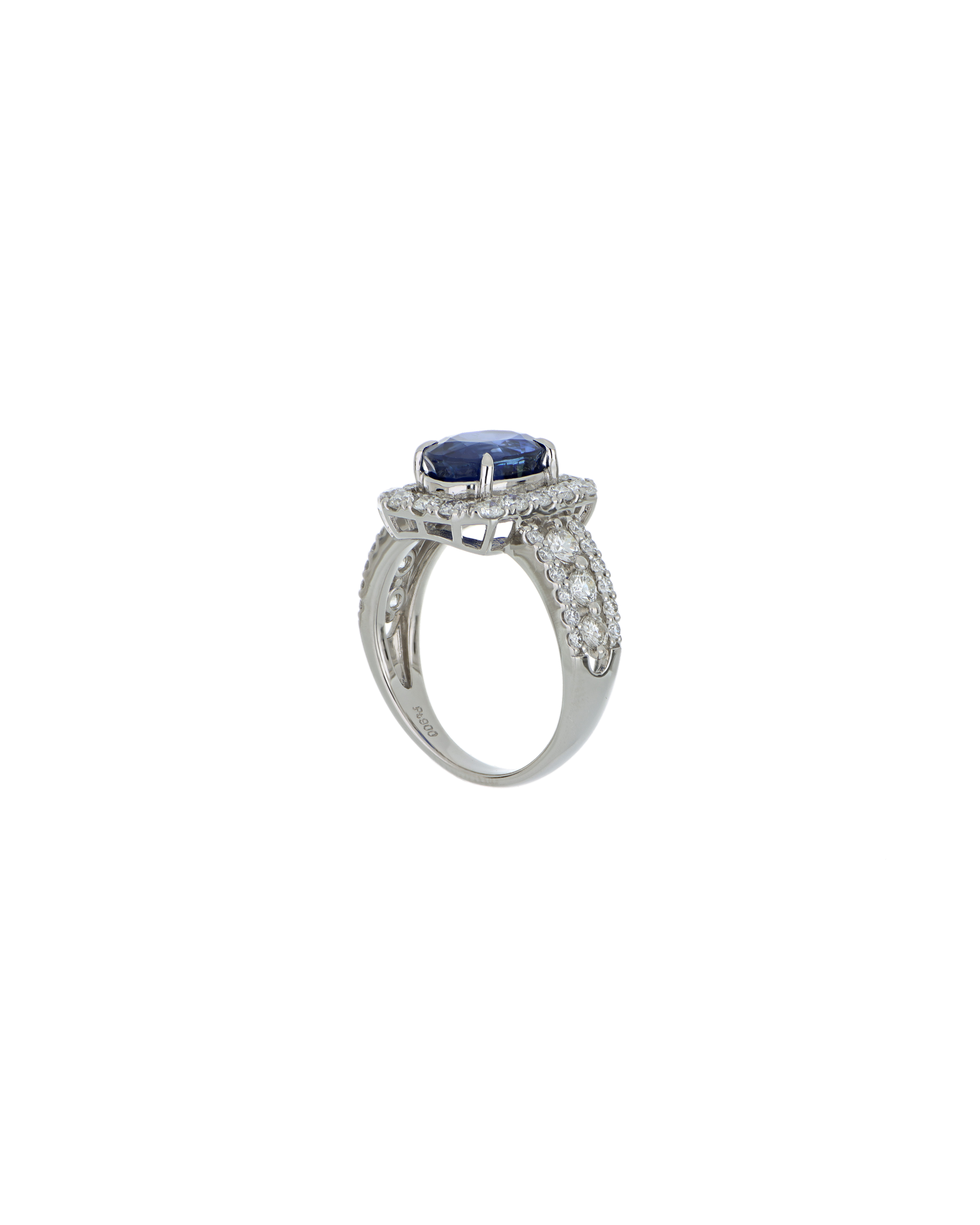40103 Platinum Pear Sapphire Ring  Diamond Accents – 3.59ct Sapphire