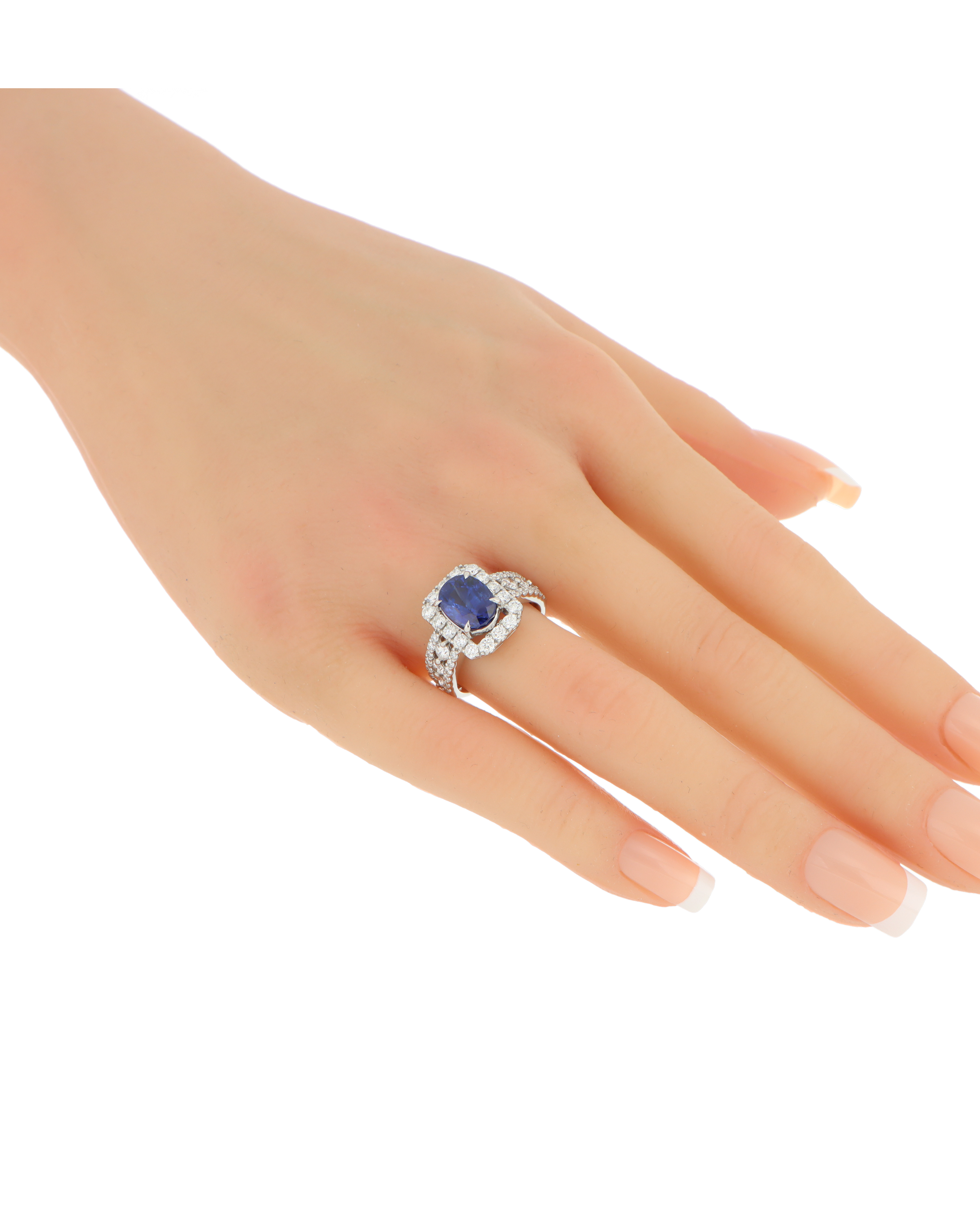 40103 Platinum Pear Sapphire Ring  Diamond Accents – 3.59ct Sapphire