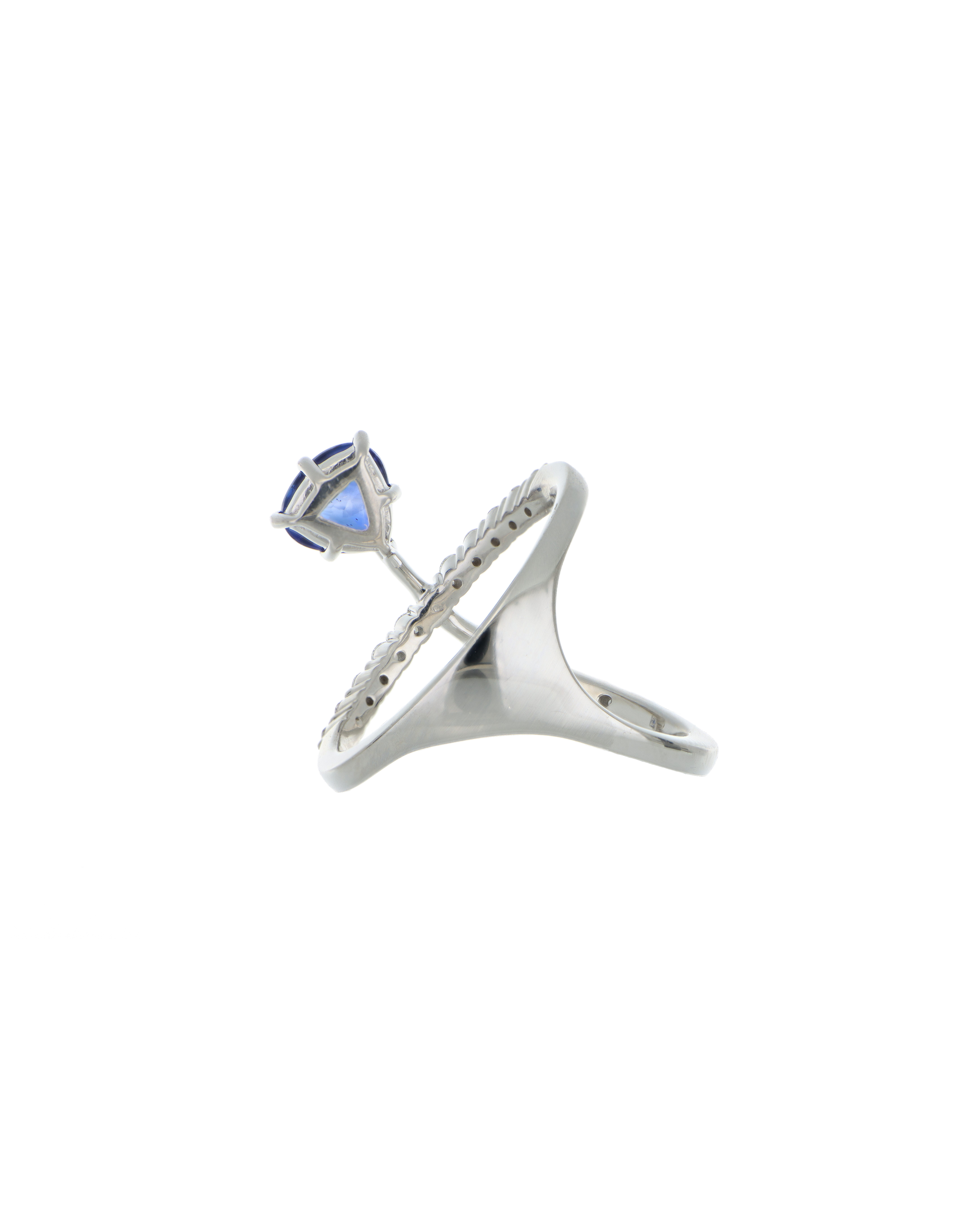 40109 Platinum Pear-Cut Sapphire Ring with Diamond Accents – 1.21ct