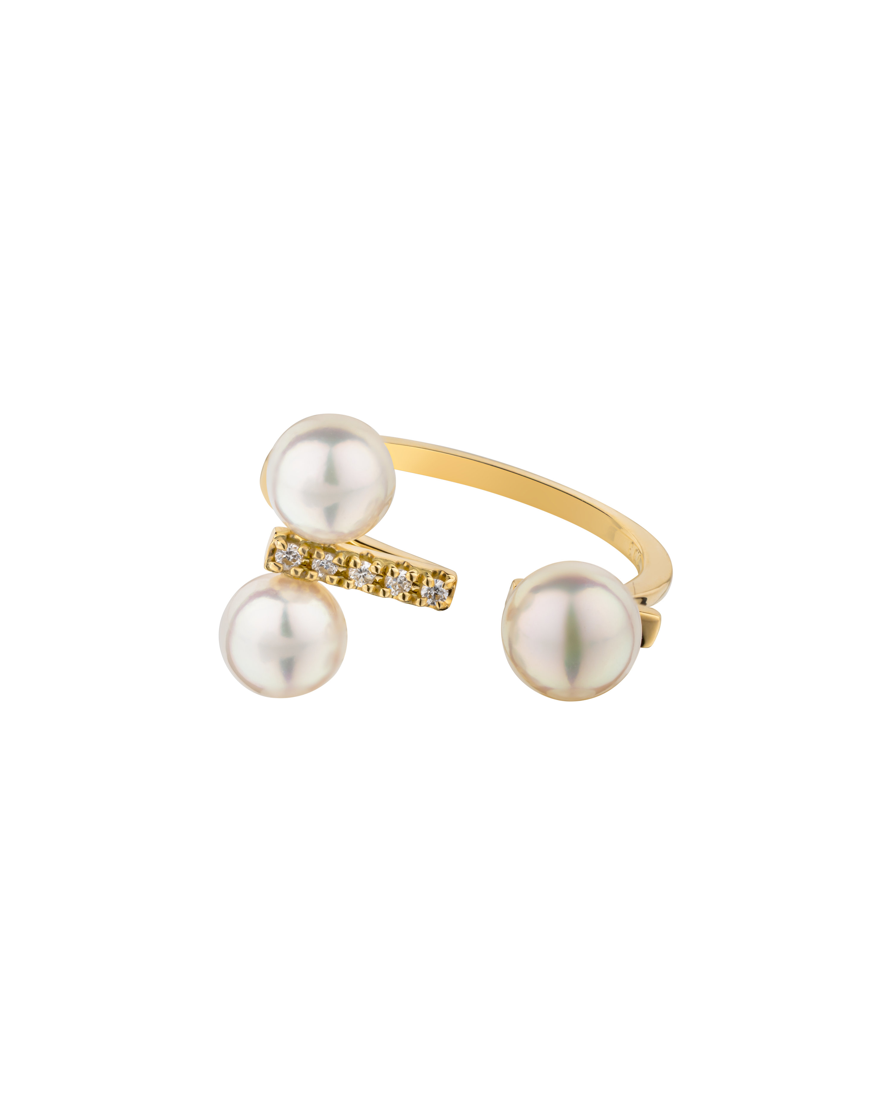 K18 Yellow Gold Akoya Baby Pearl Ring