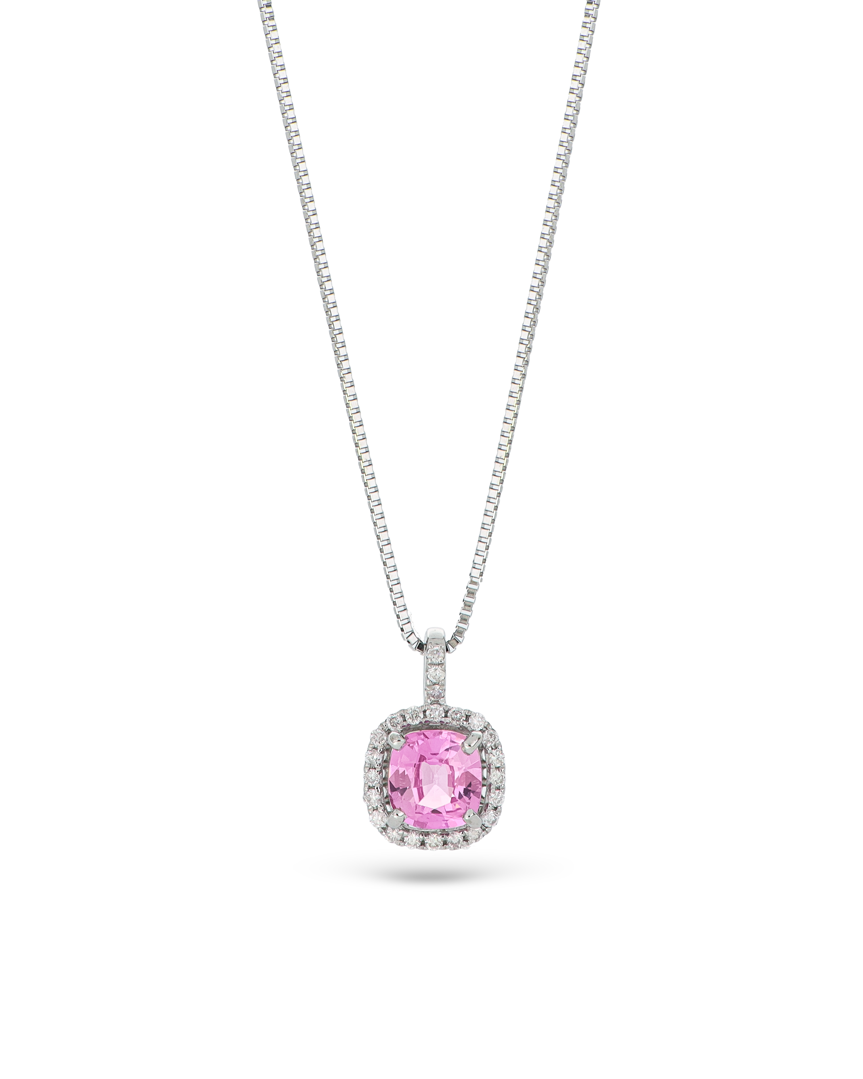 Rare Padparadscha Sapphire Pendant With Accented Diamonds