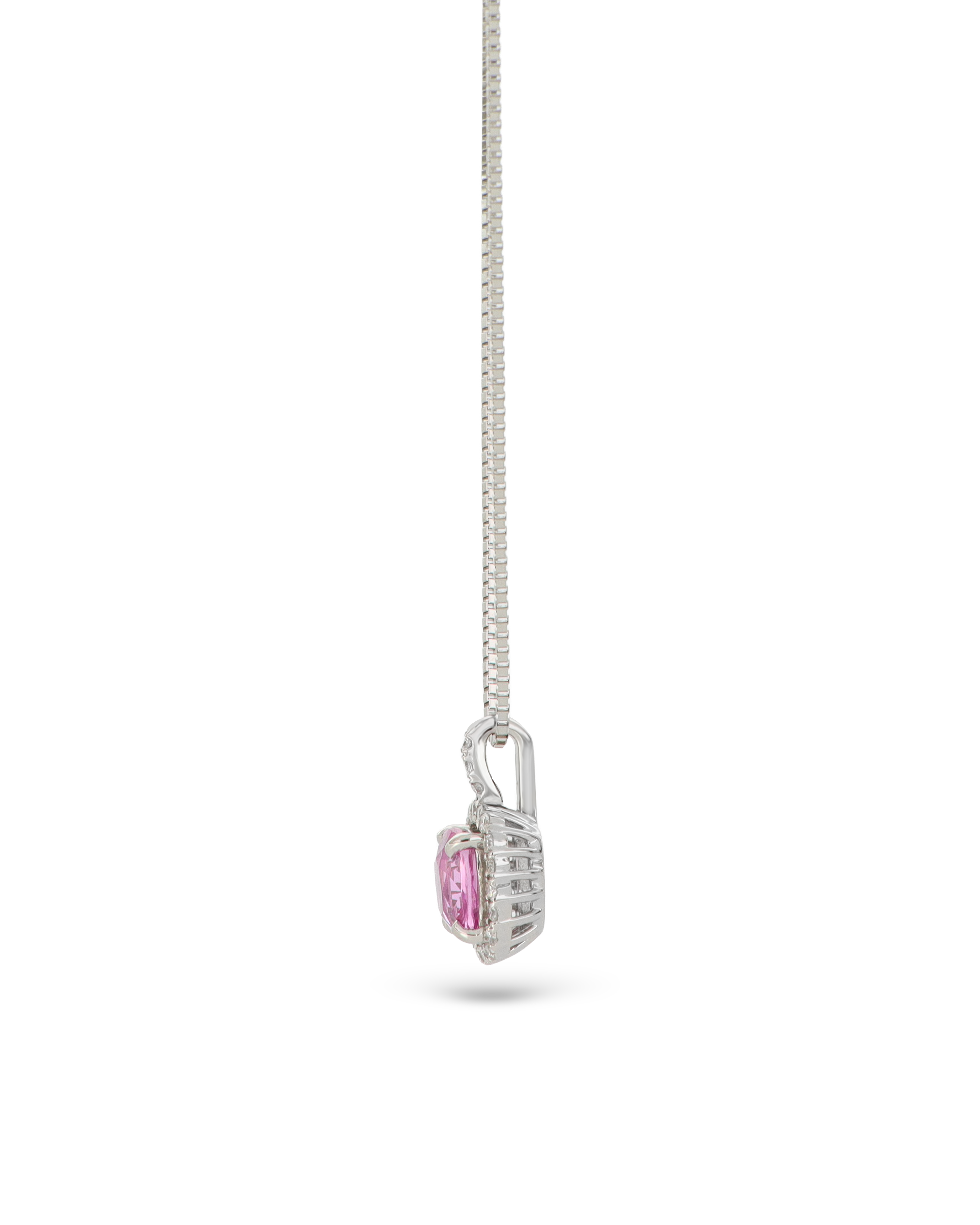 Rare Padparadscha Sapphire Pendant With Accented Diamonds