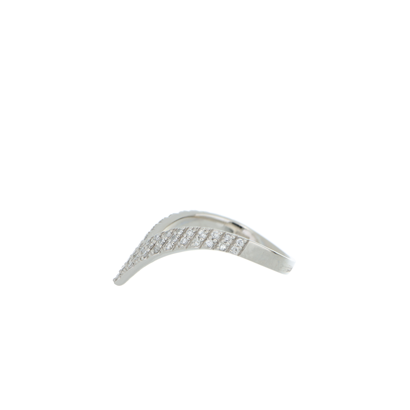 40007 Platinum 900 V-Shaped Diamond Multi-Stone Ring
