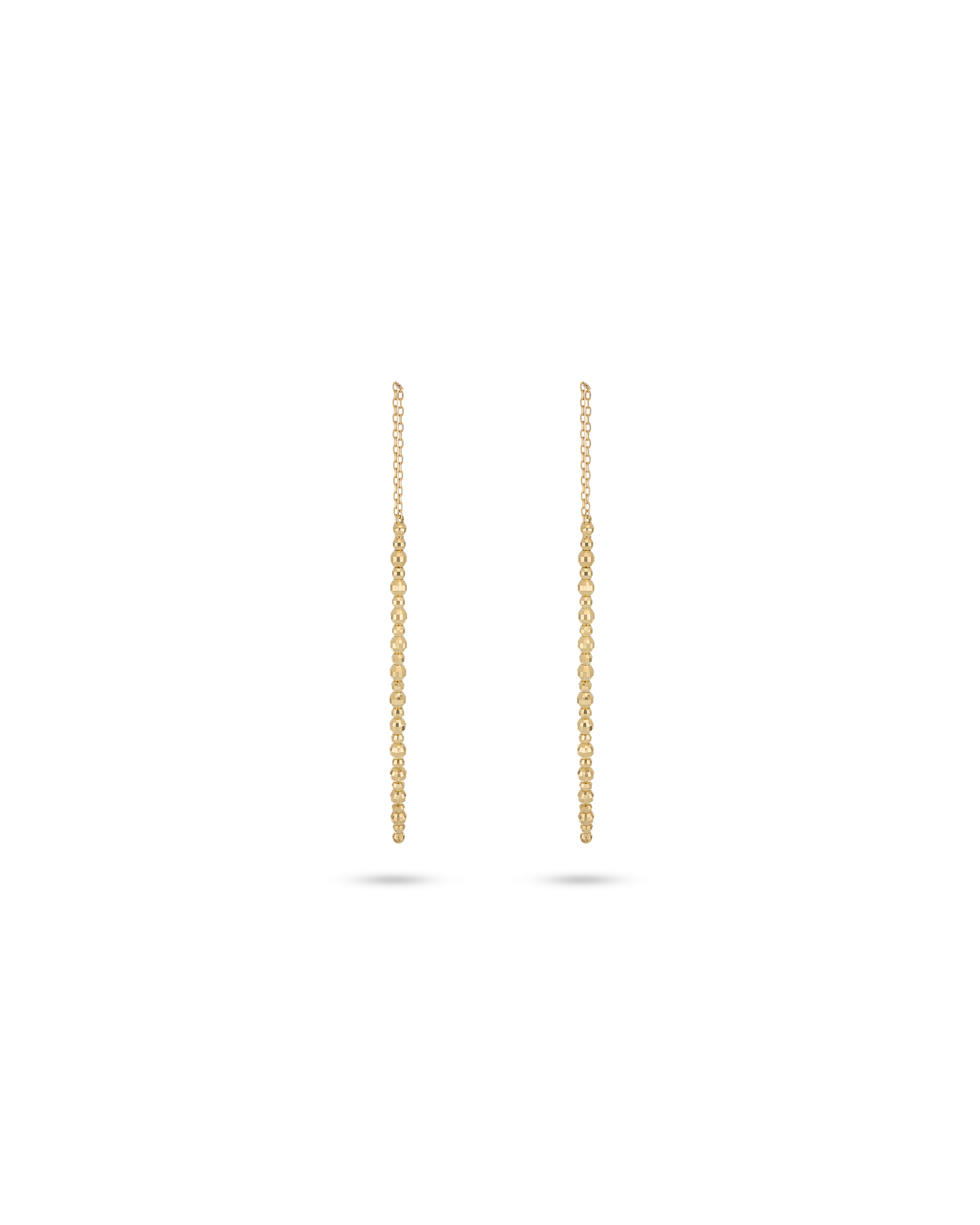 Yellow Gold Linear Drop Earrings Contemporary Design