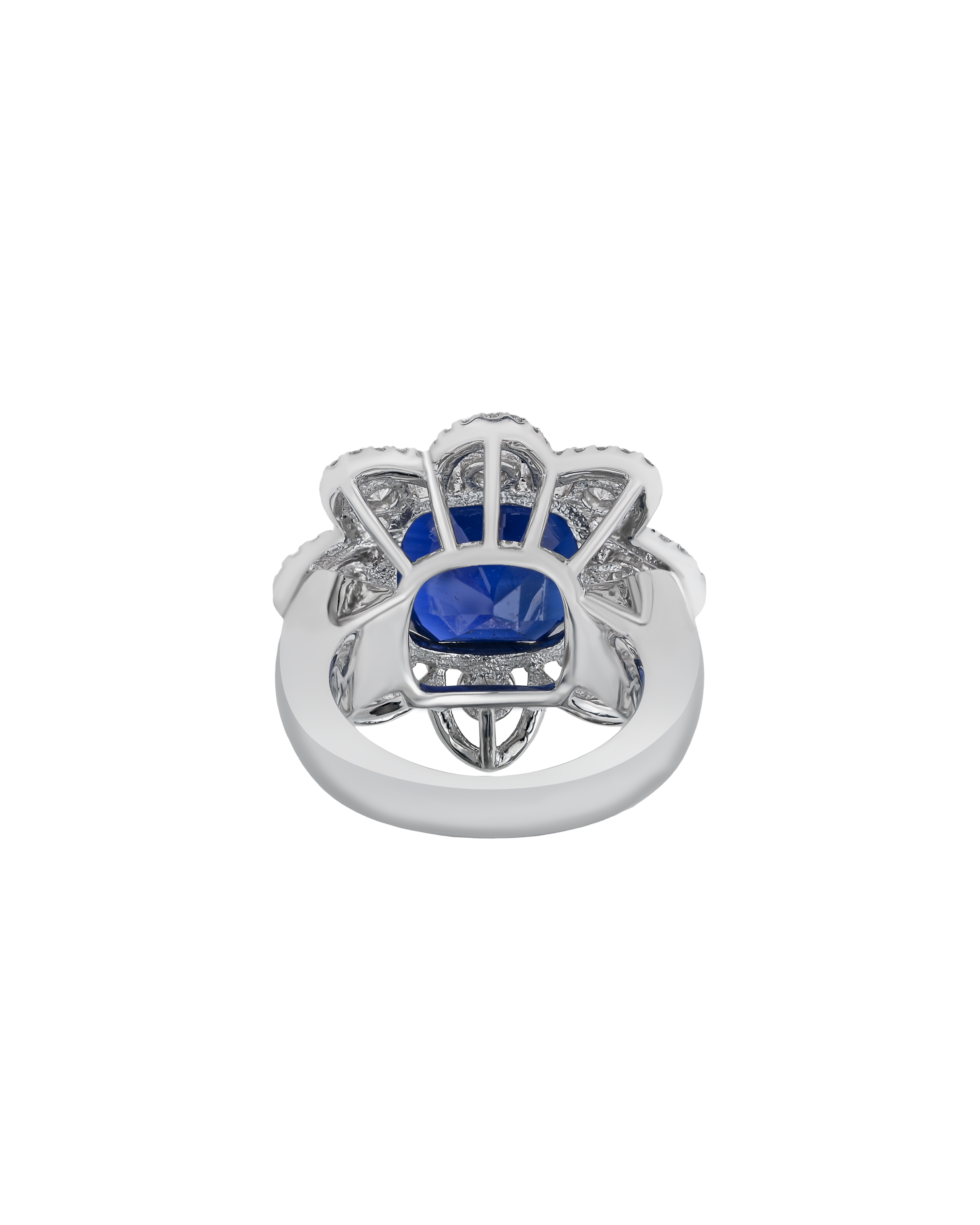 Sri Lankan Sapphire Platinum Ring In Corn Flower Blue