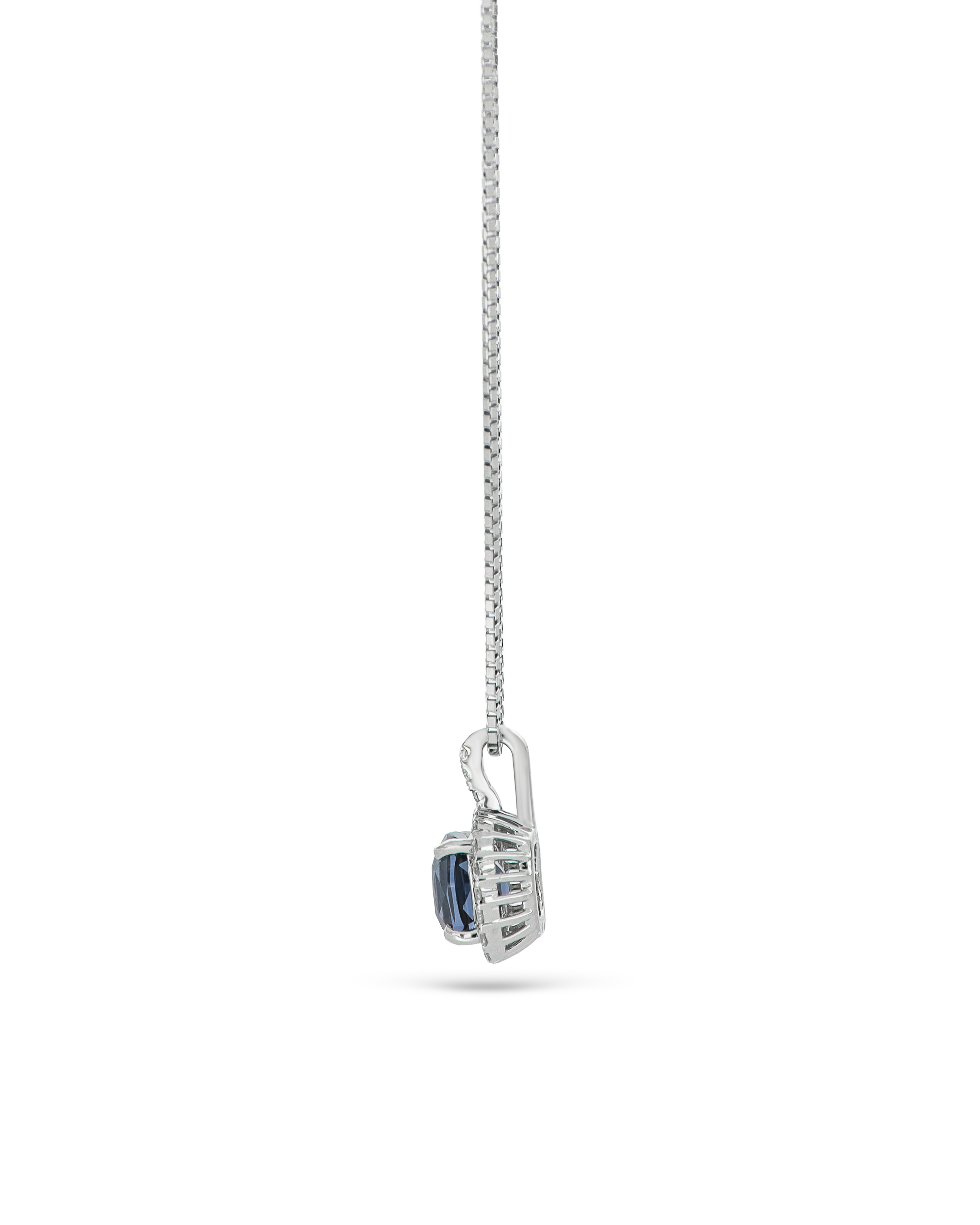 No Heat Tanzanian Cobalt Spinel Stone Classic Pendant For Women