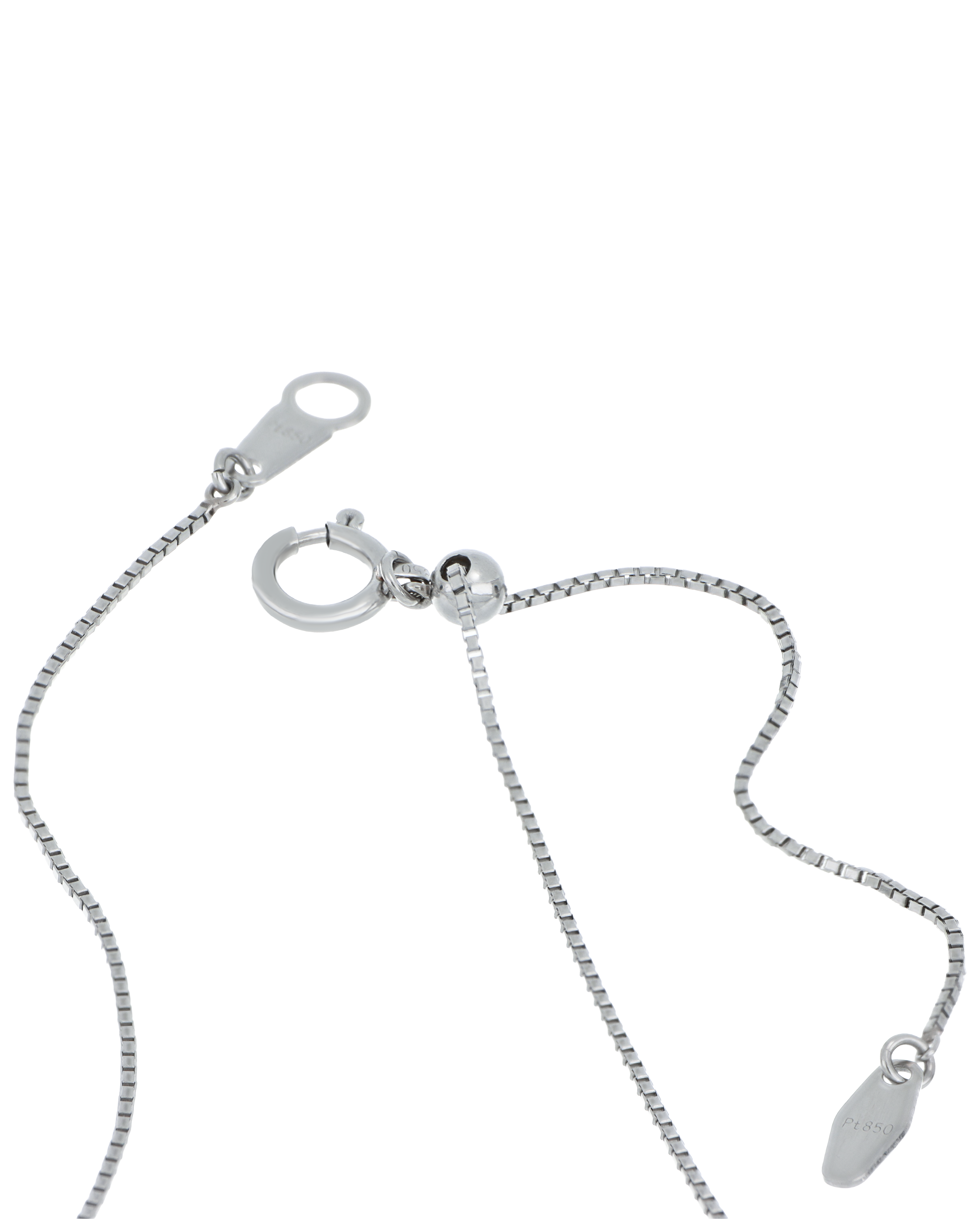 Aquamarine Stone Pendant With Platinum Necklace In Light Blue