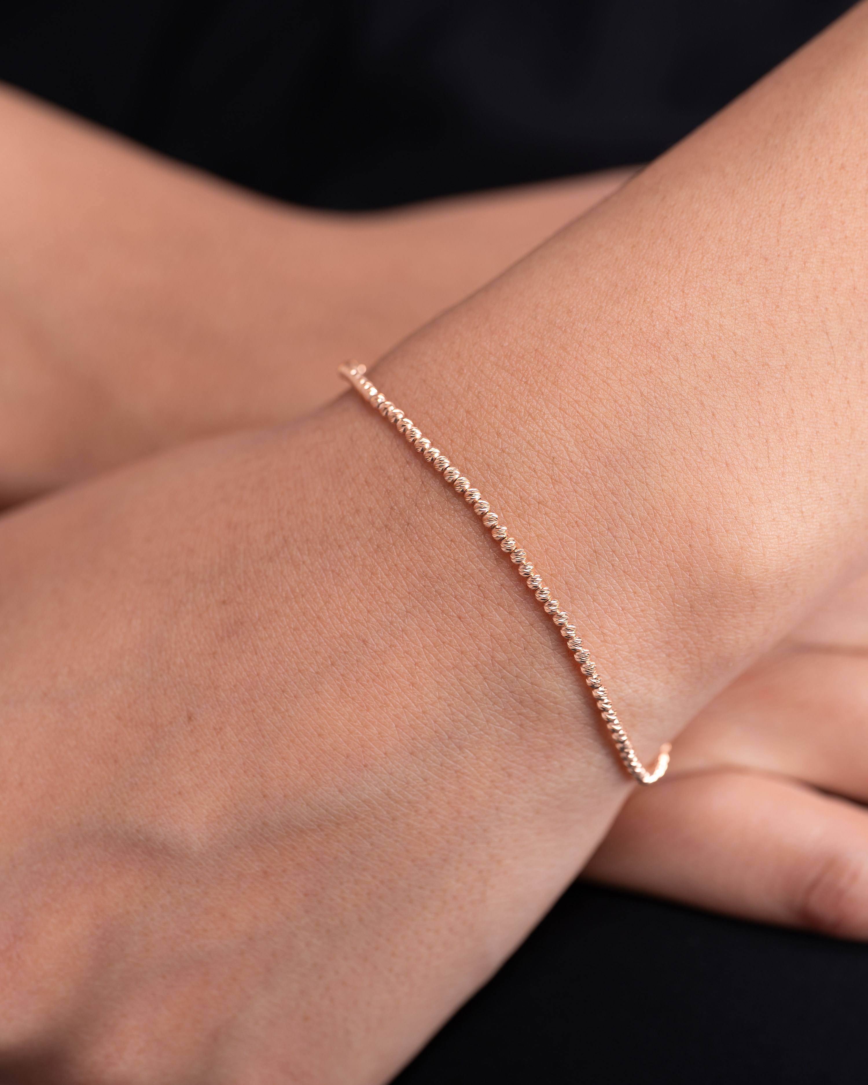 Pink Gold Dainty Beaded Bracelet