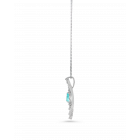 Paraiba Pendant In Pear-Cut With Platinum Necklace